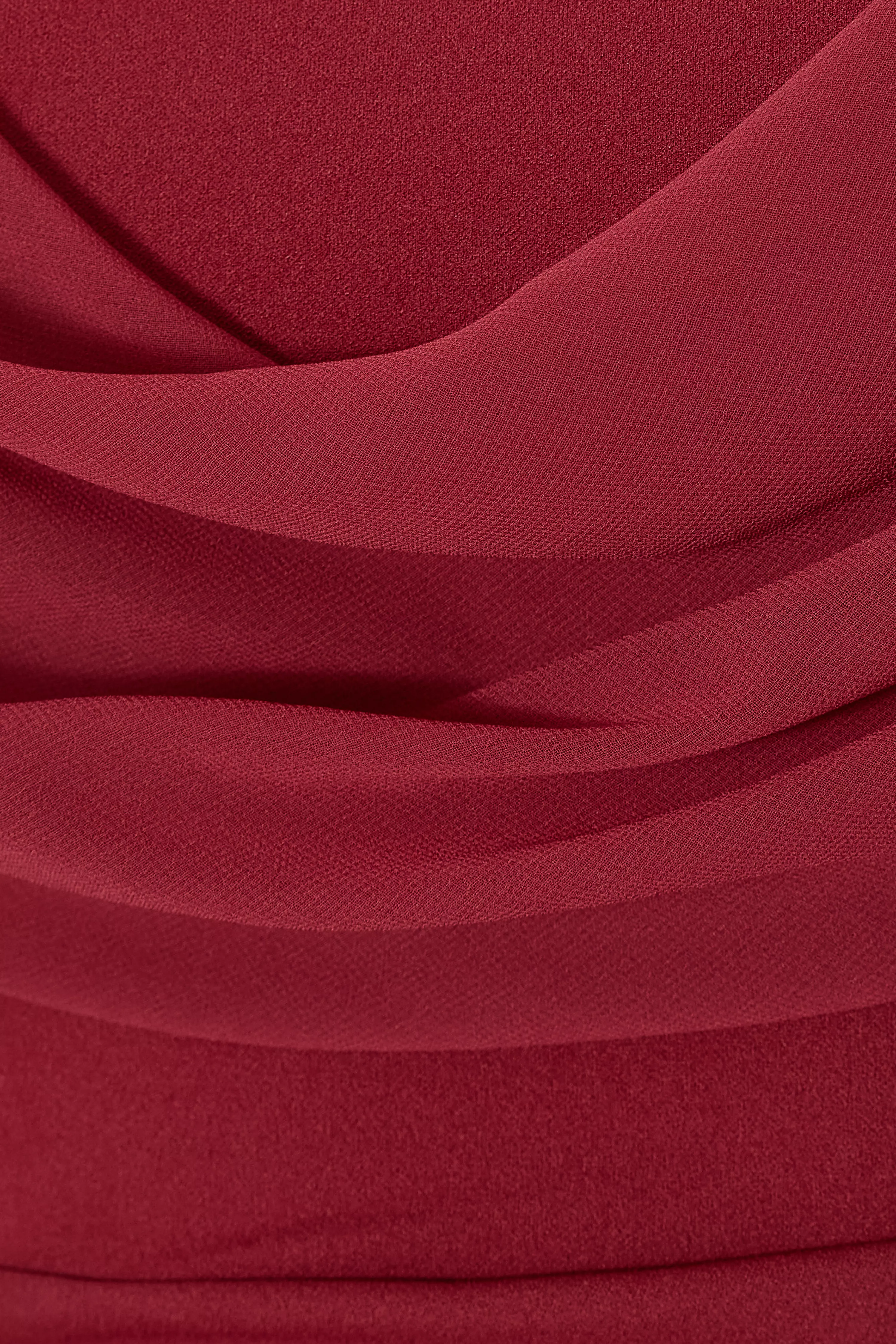 Curve Dark Red Chiffon Bardot Maxi Dress