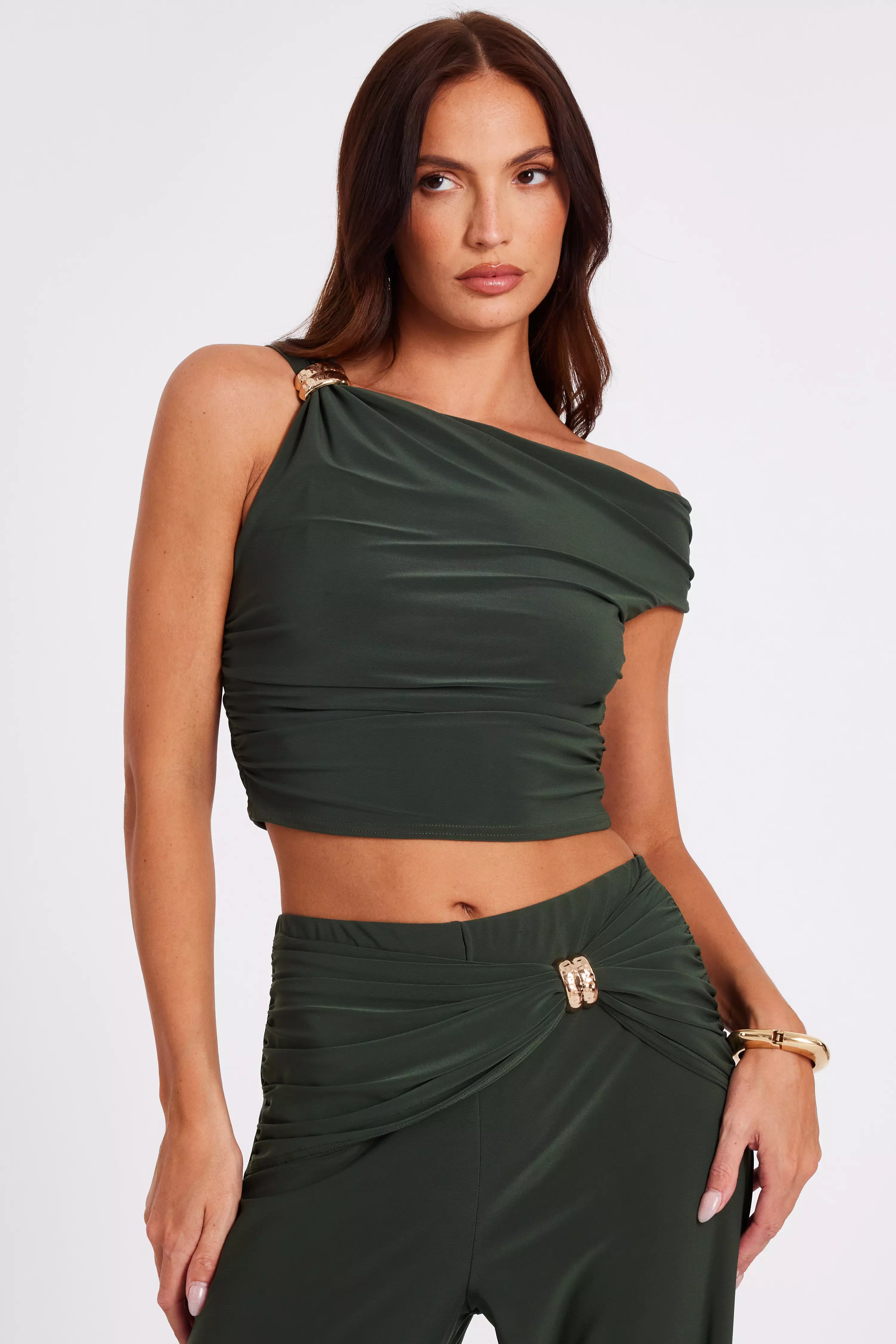 Khaki Drop Sleeve Top