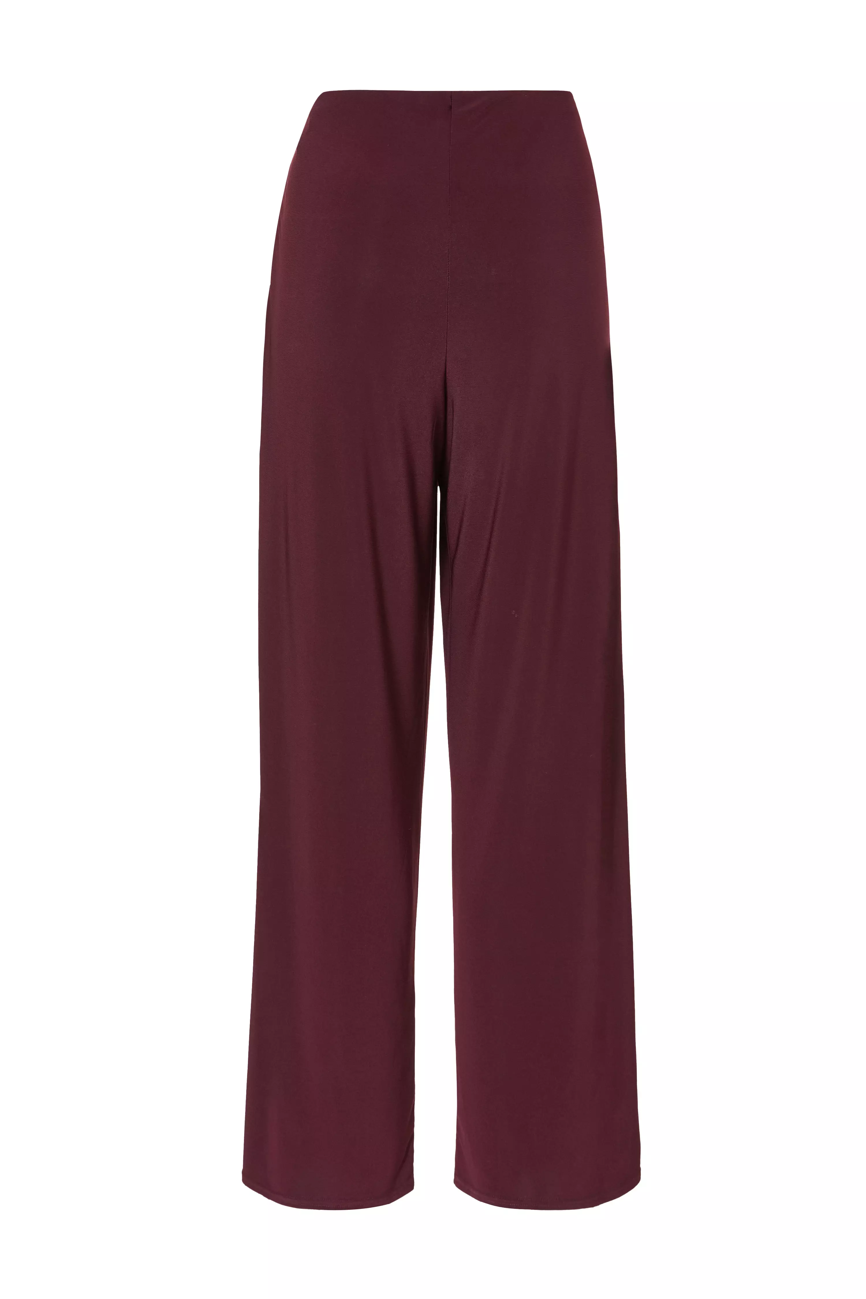 Plum Buckle Wide Leg Trousers