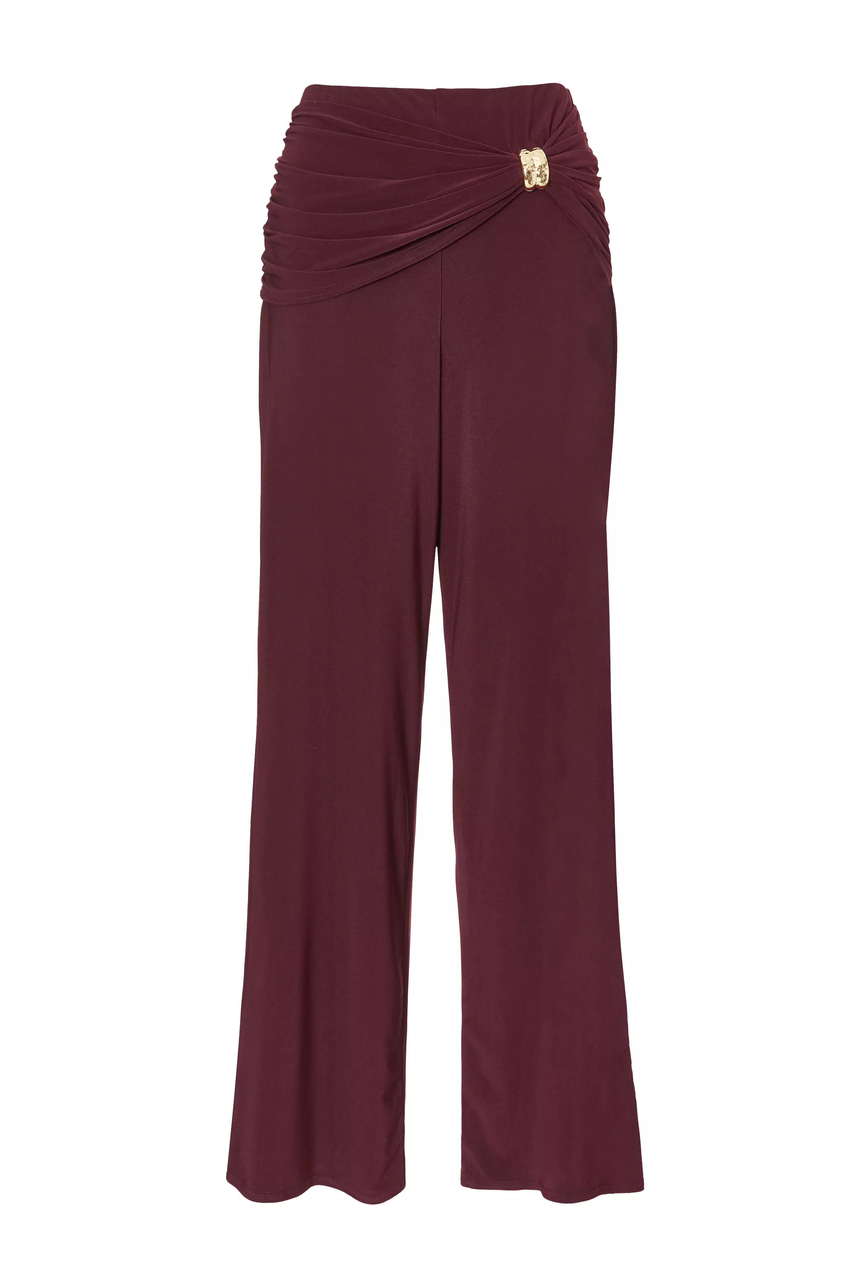 Plum Buckle Wide Leg Trousers