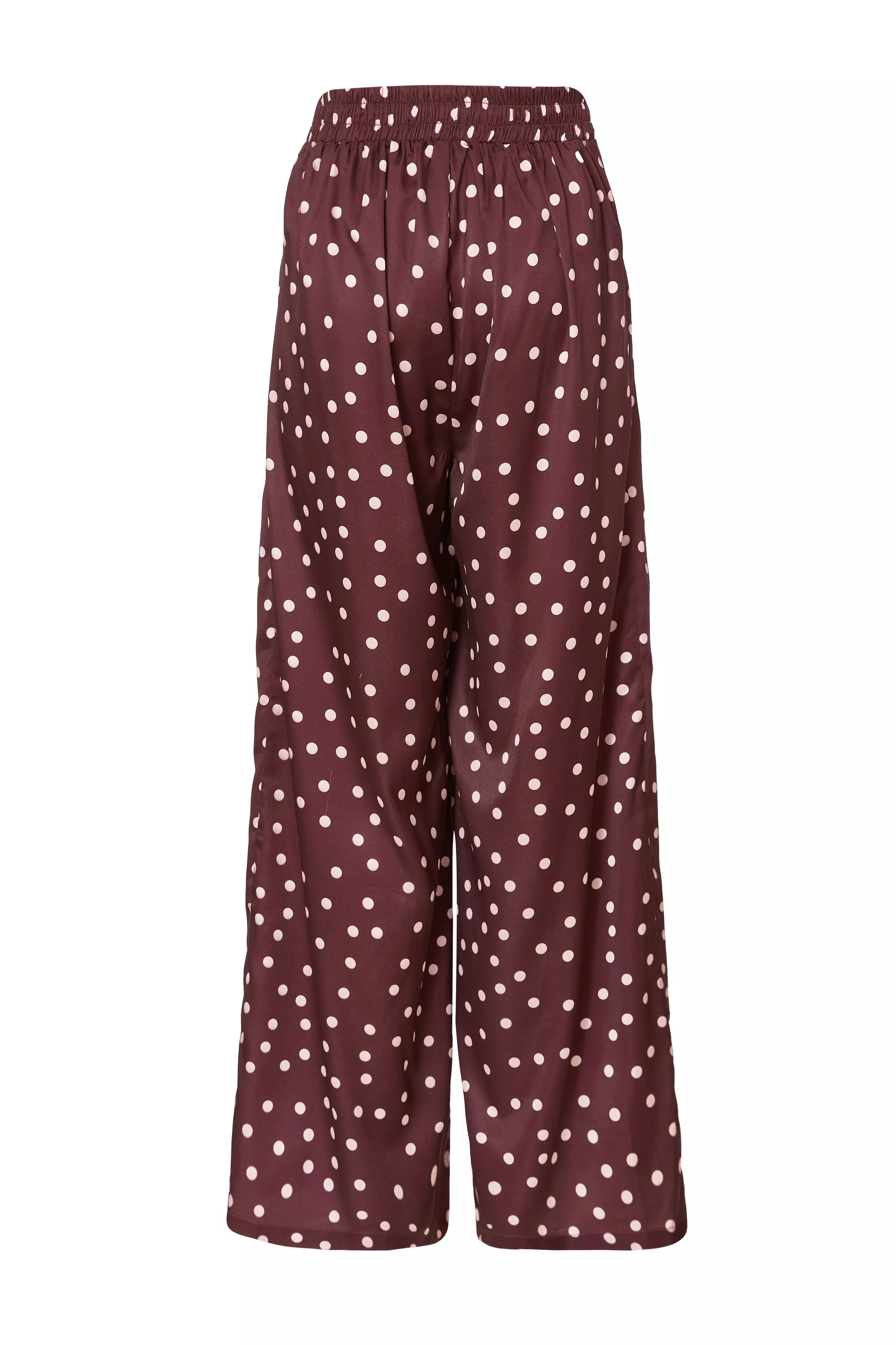 Dark Red Polka Dot Trousers