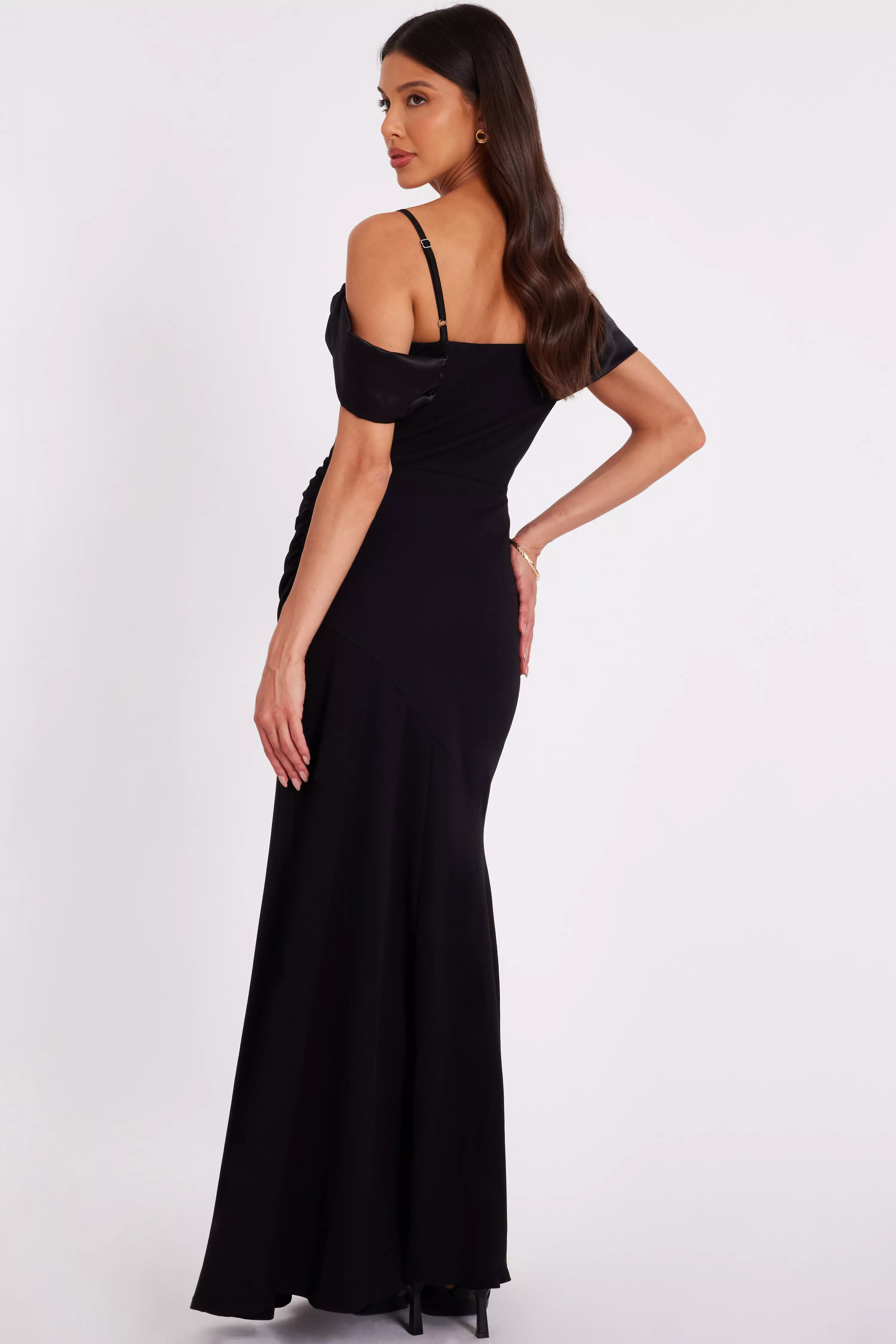Black Cold Shoulder Maxi Dress