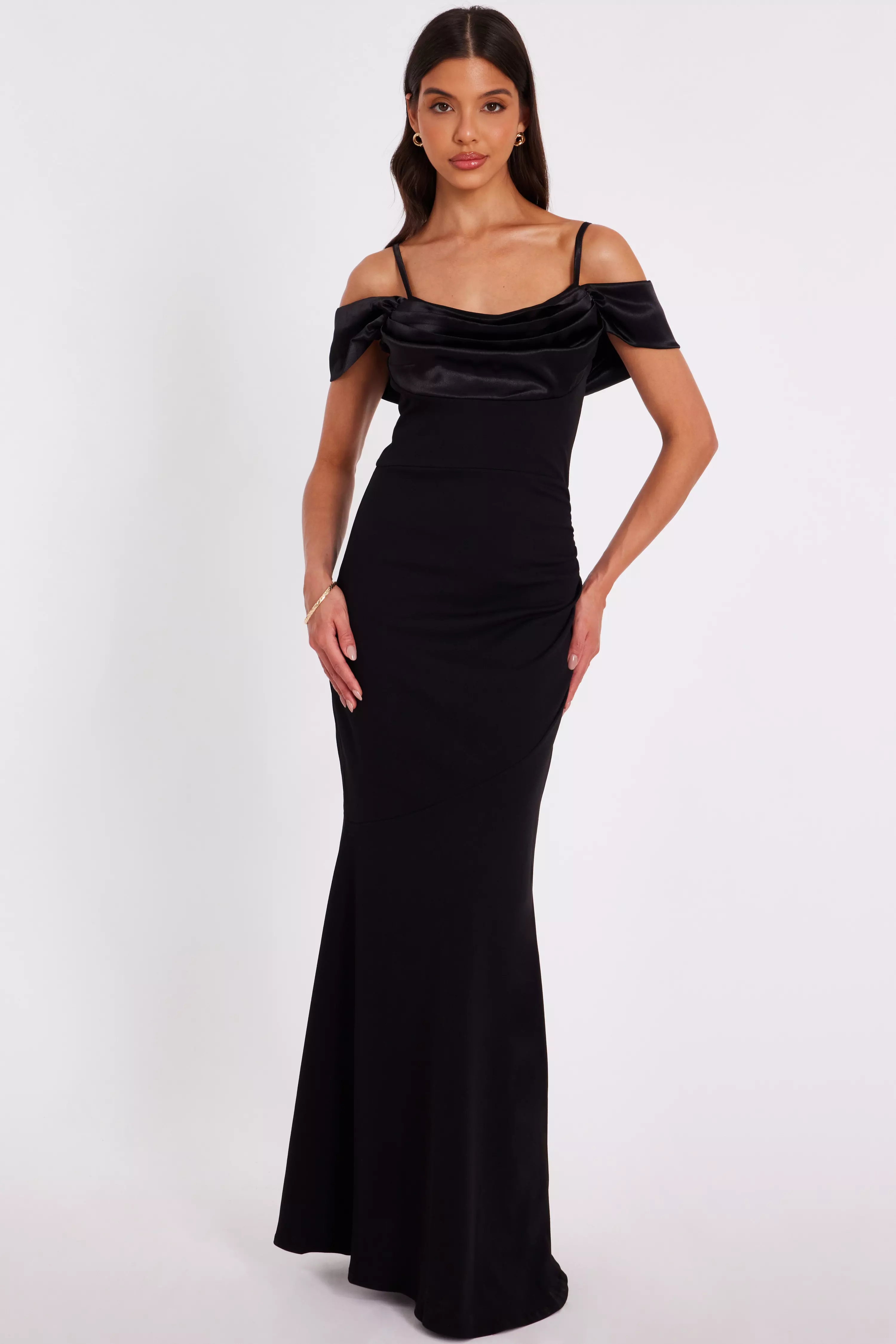 Black Cold Shoulder Maxi Dress