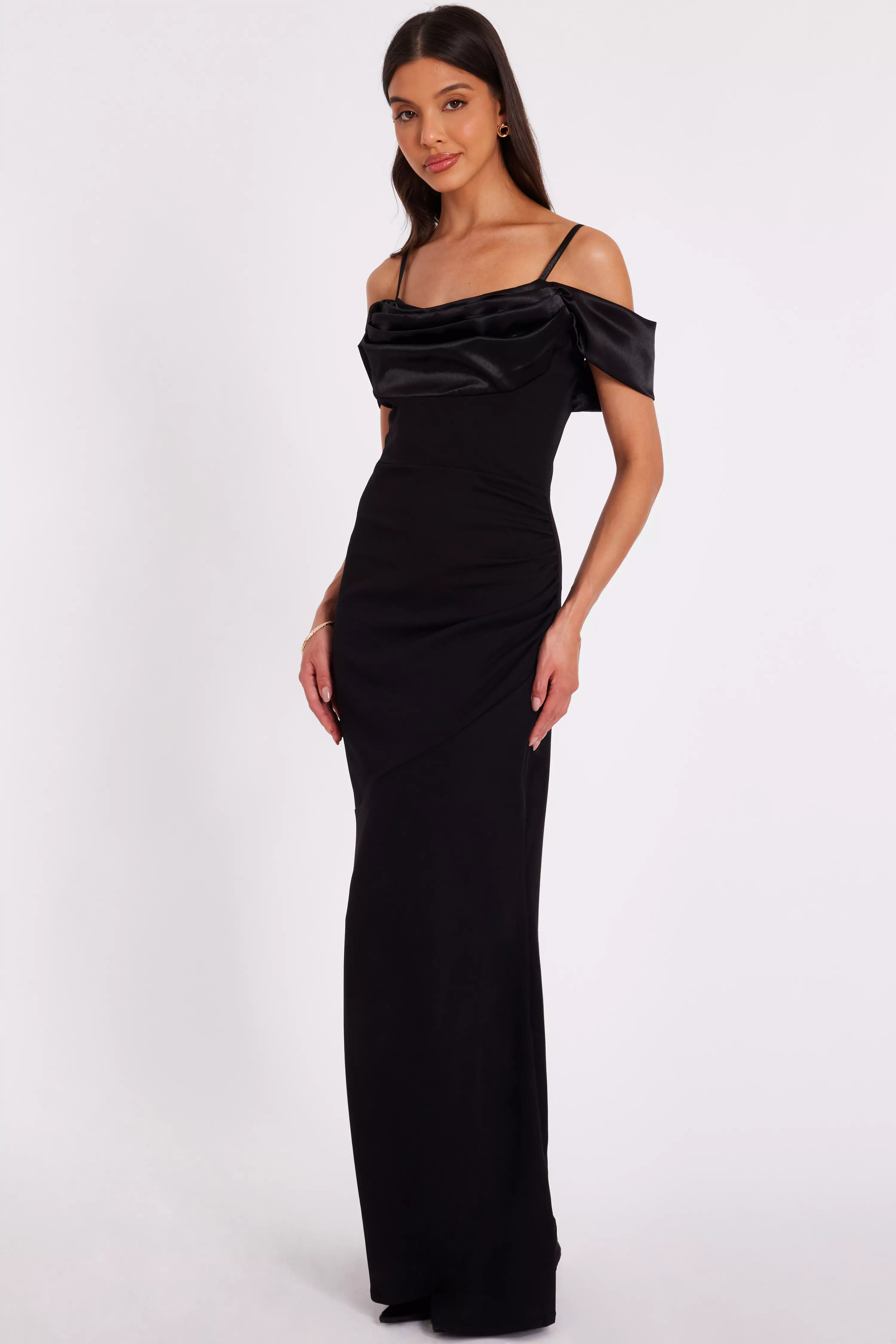 Black Cold Shoulder Maxi Dress