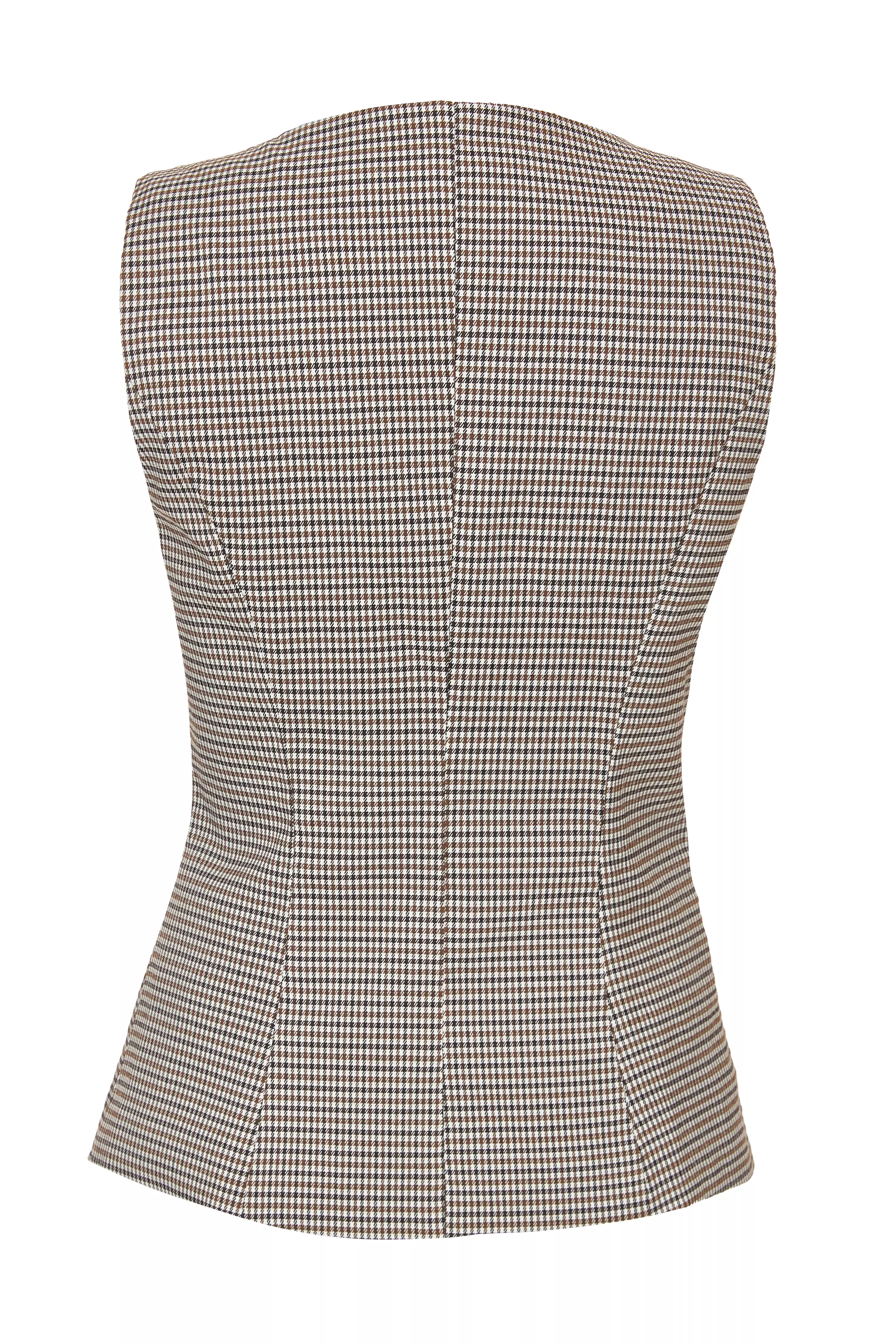 Brown Checked Waistcoat