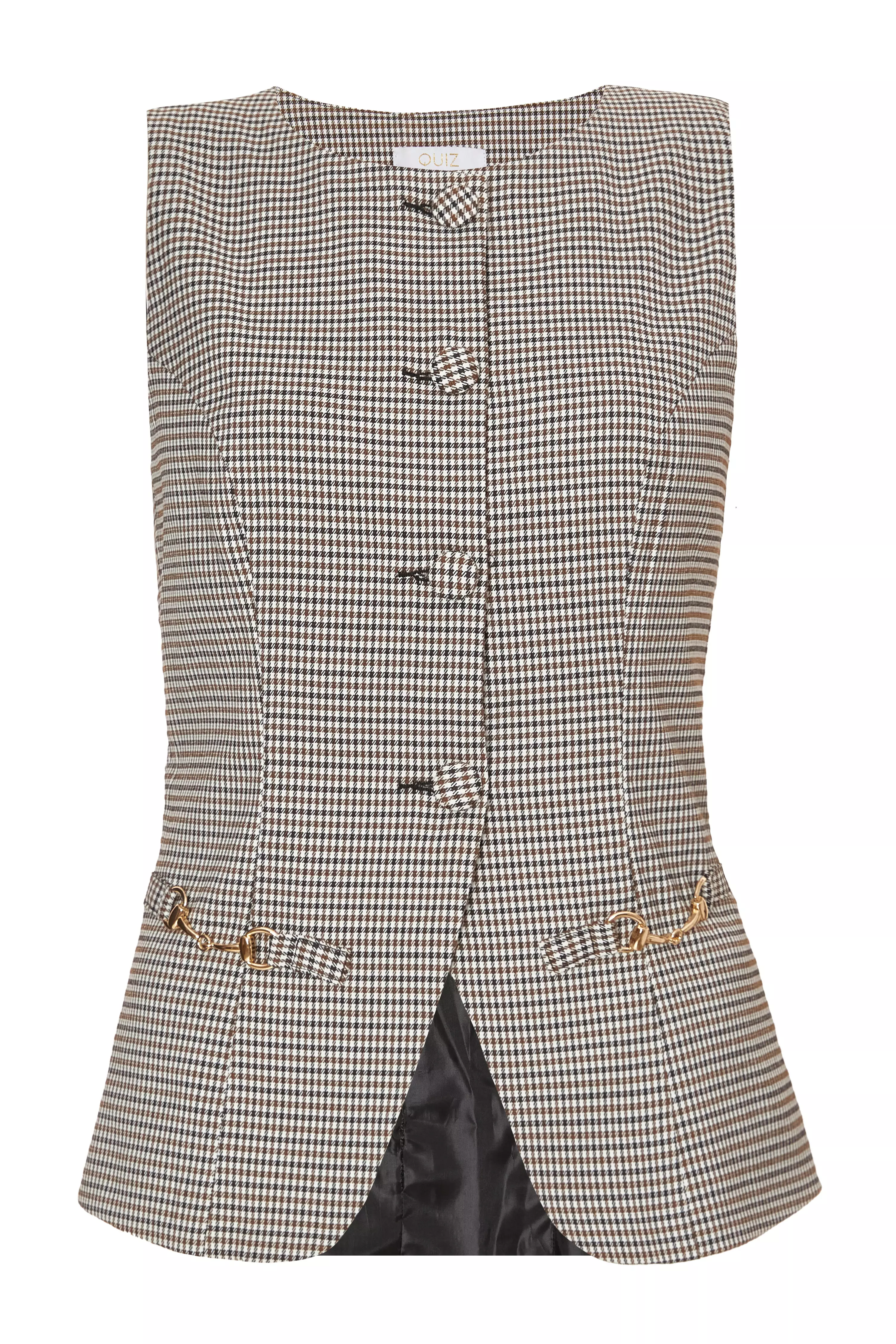 Brown Checked Waistcoat