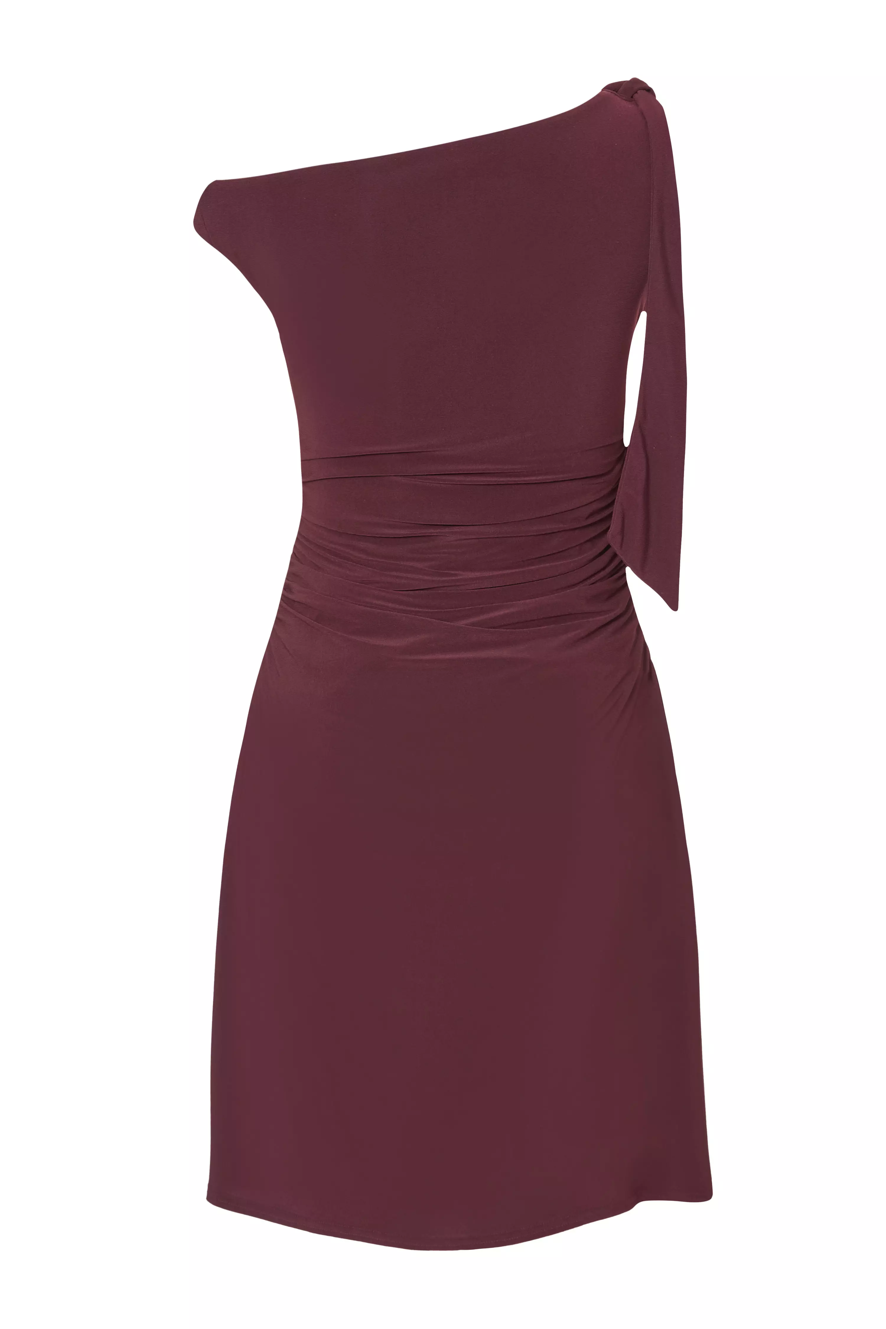 Plum Tie Shoulder Mini Dress