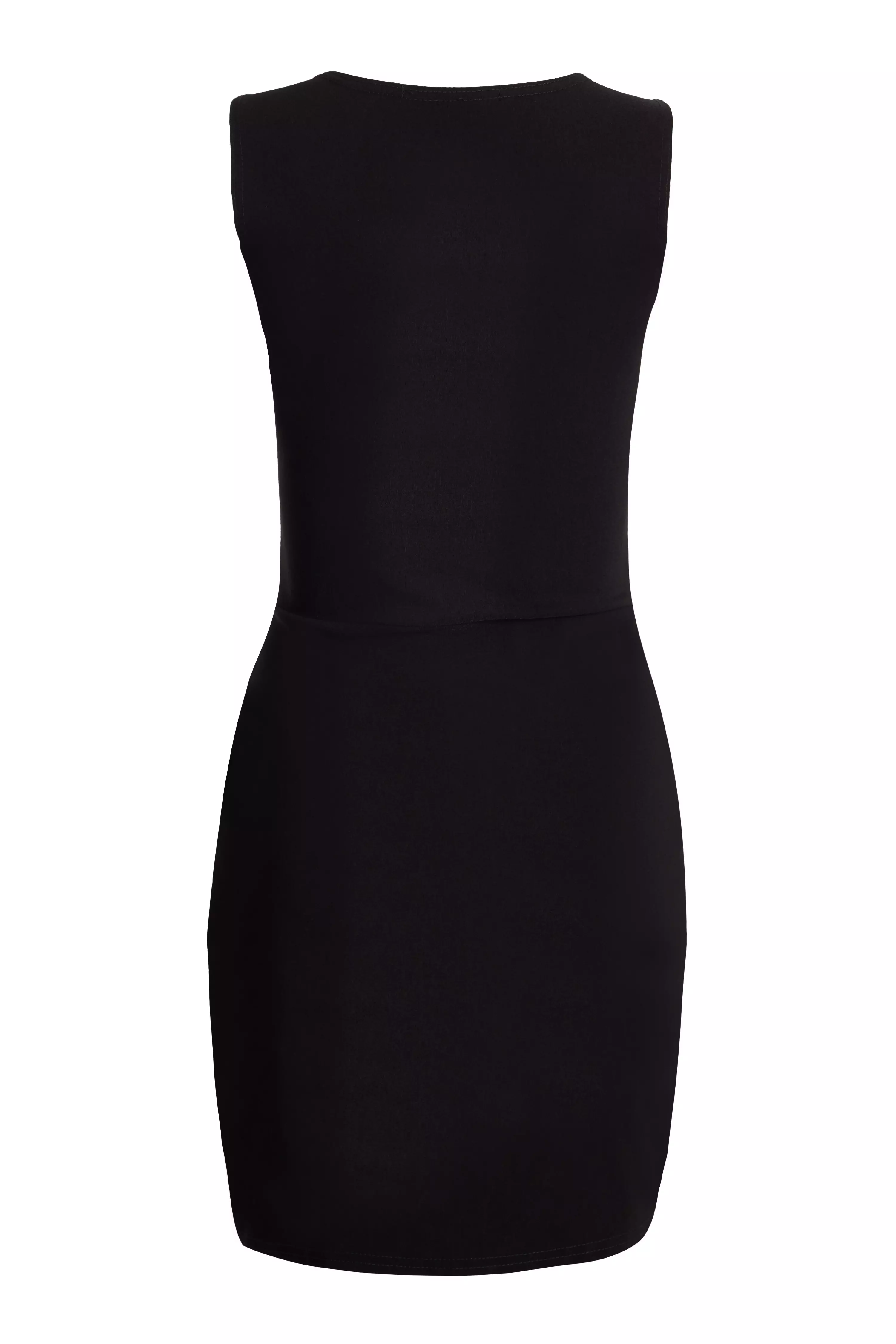 Black Pocket Detail Mini Dress