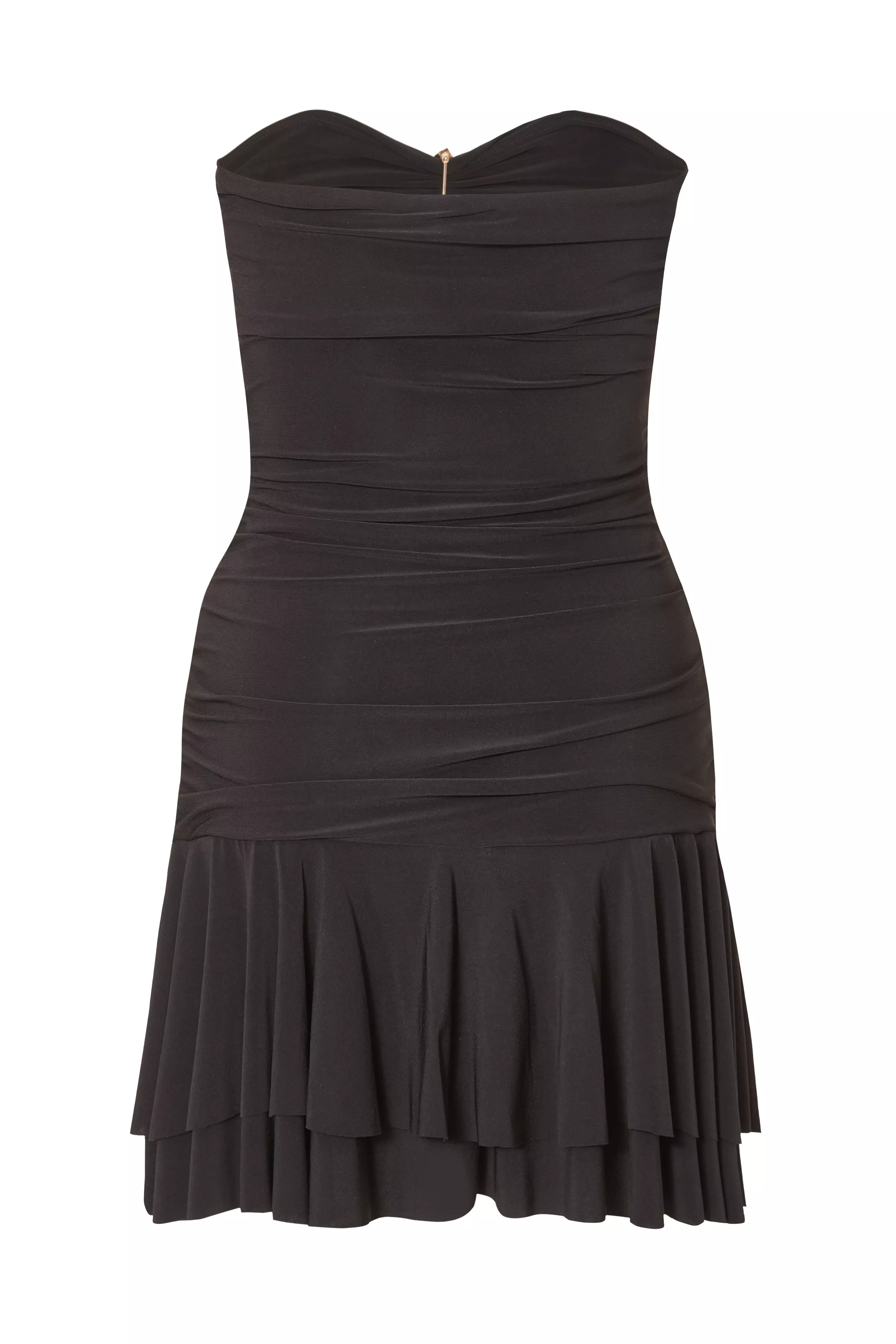 Black Frill Hem Mini Dress