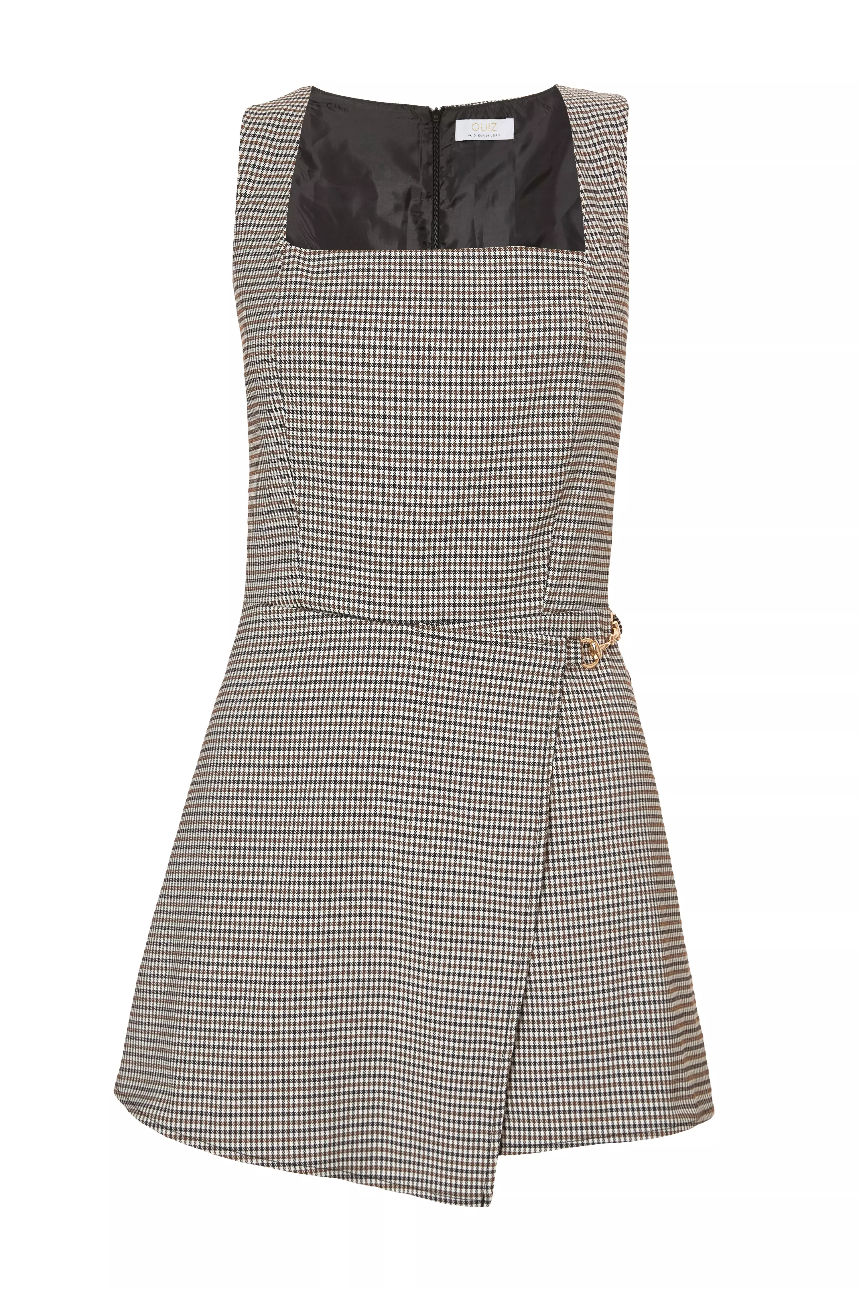 Brown Checked Playsuit