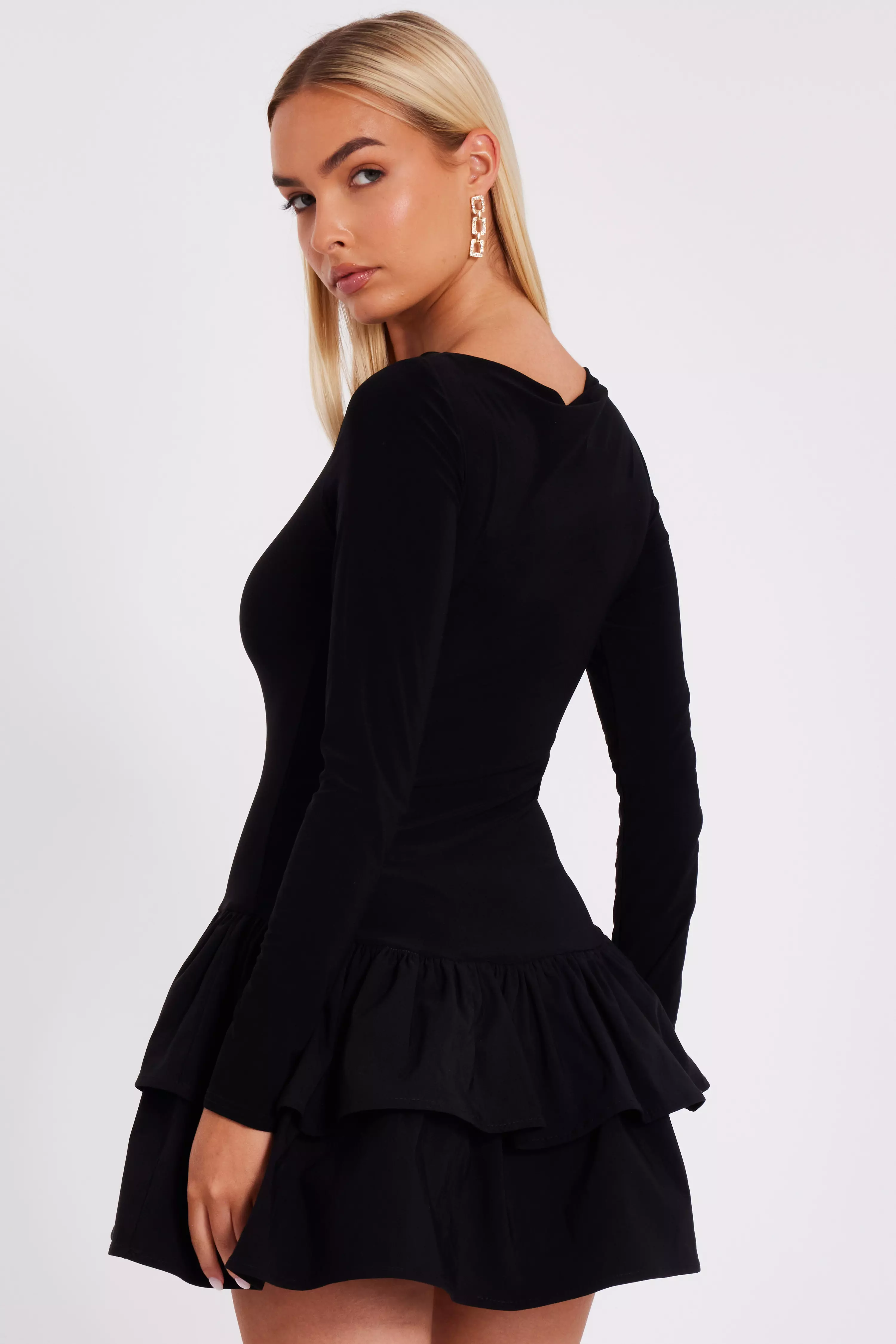 Black Frill Mini Dress