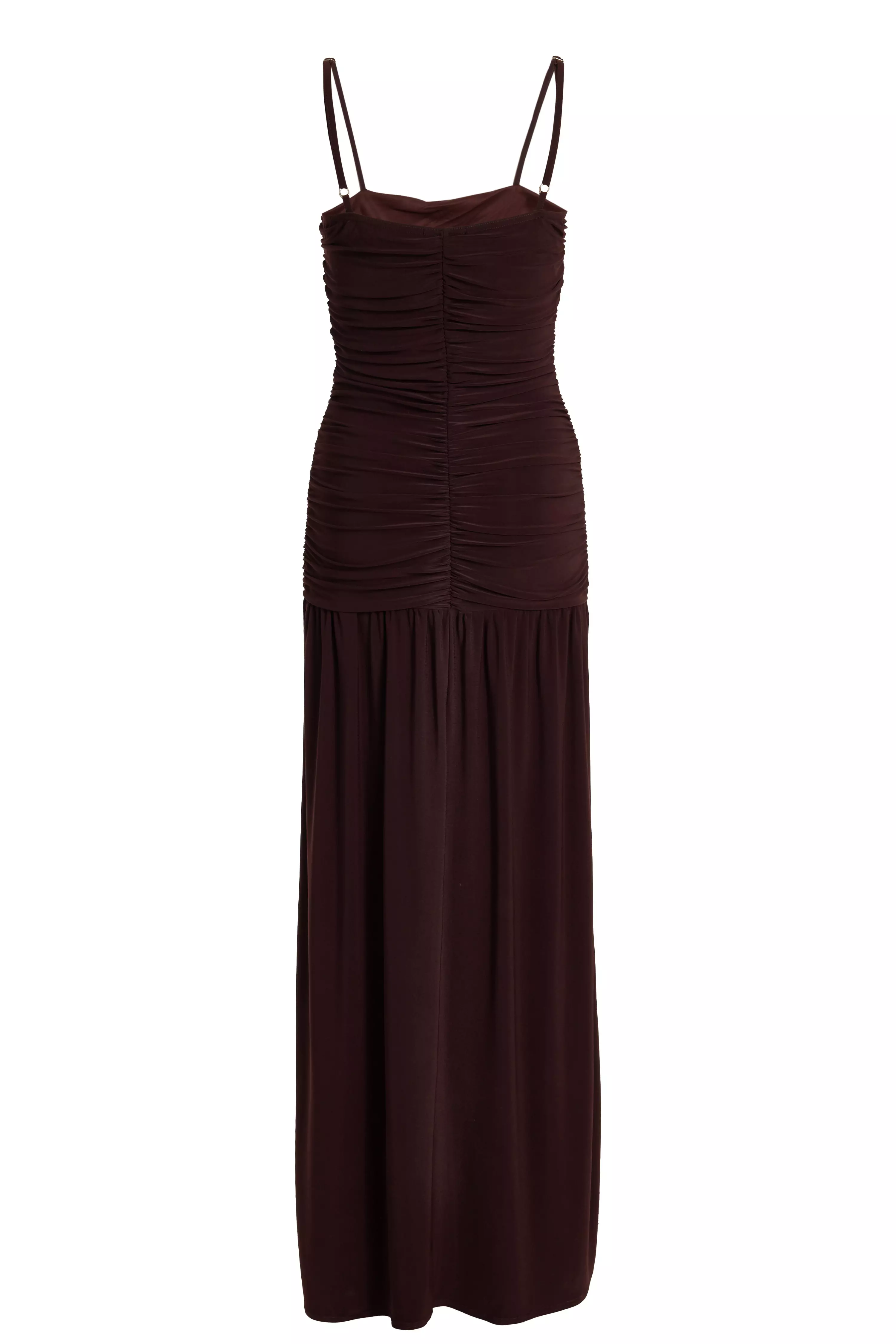 Brown Drop Waist Maxi Dress