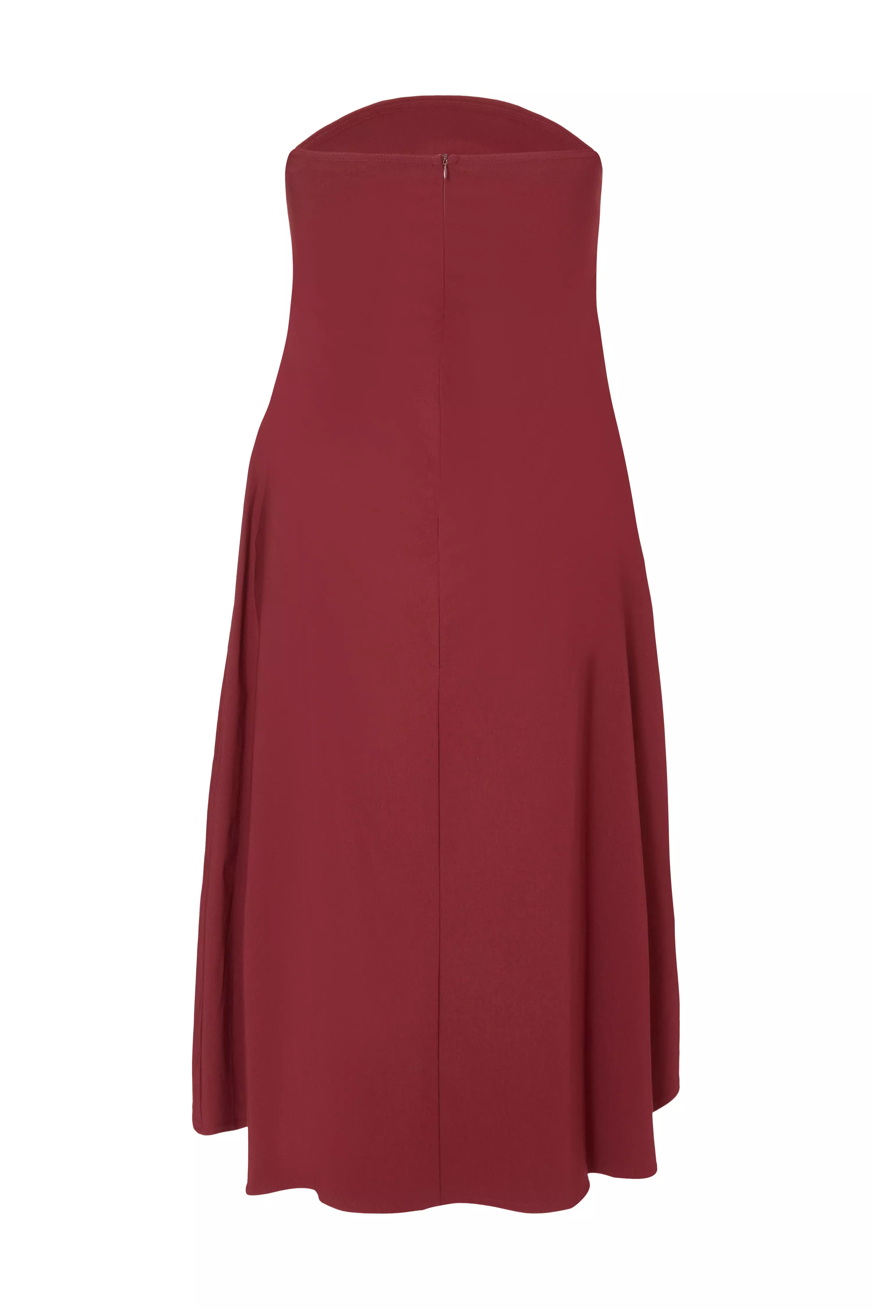 Curve Dark Red Bandeau Midi Dress