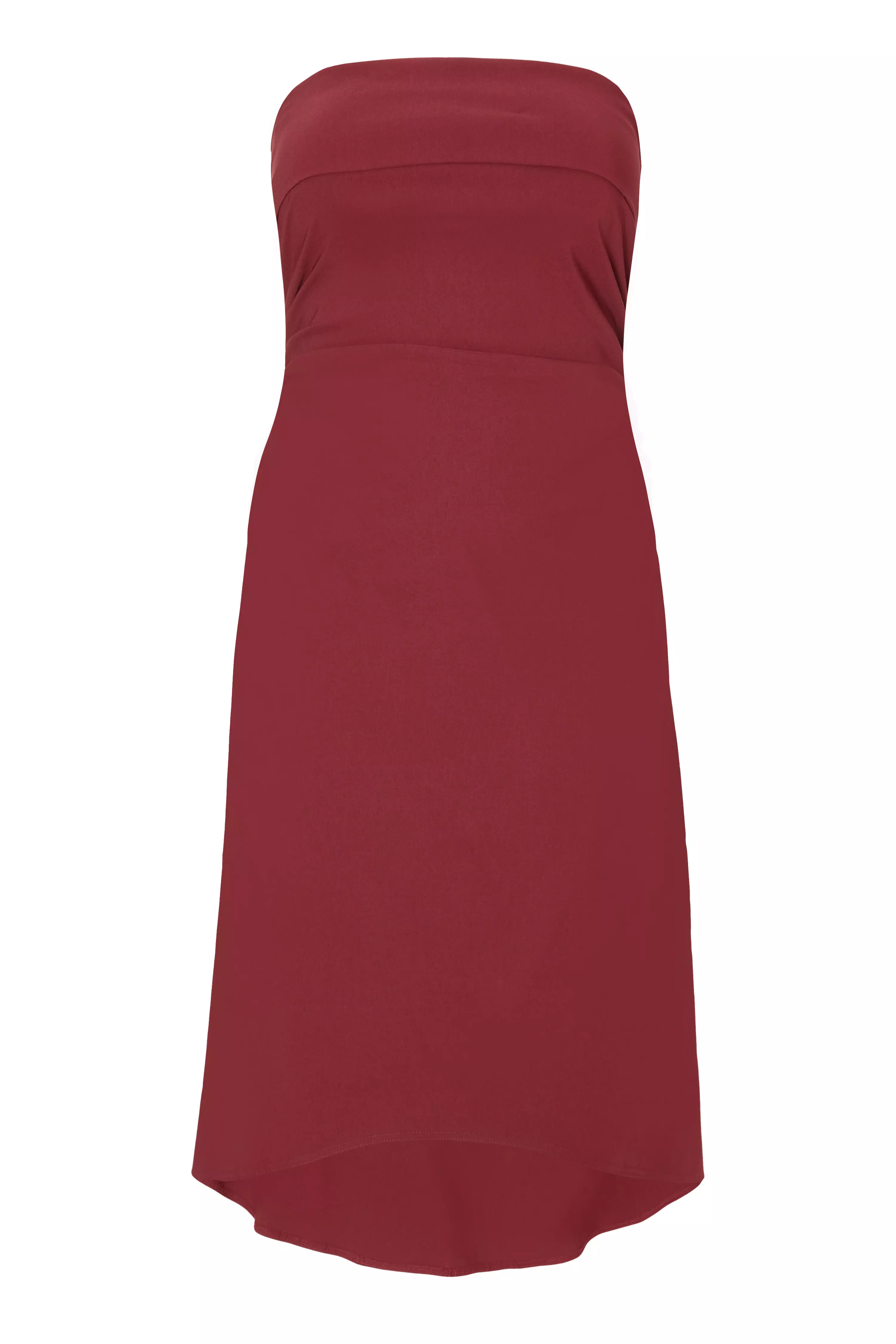 Curve Dark Red Bandeau Midi Dress