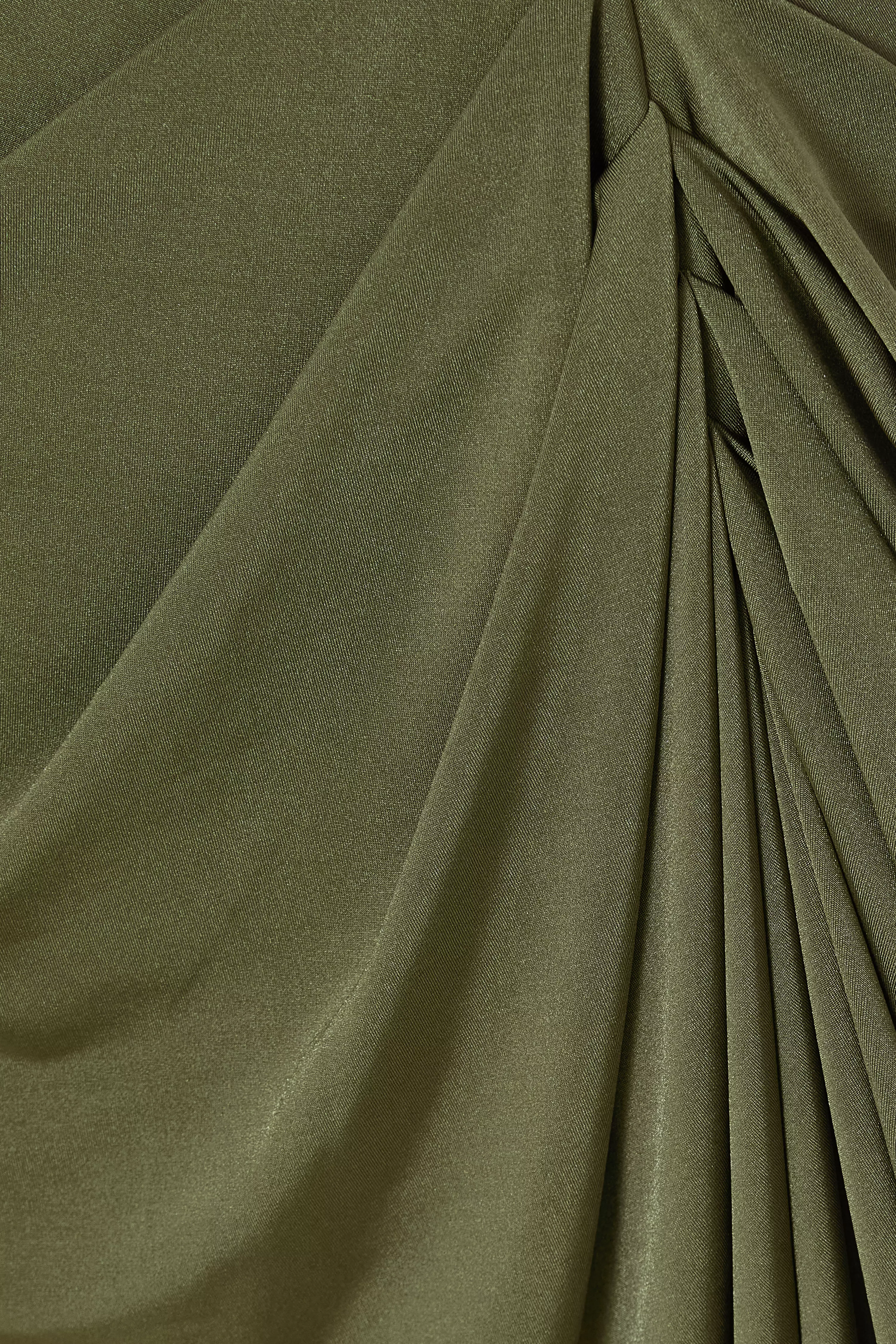 Petite Khaki Cowl Neck Midi Dress