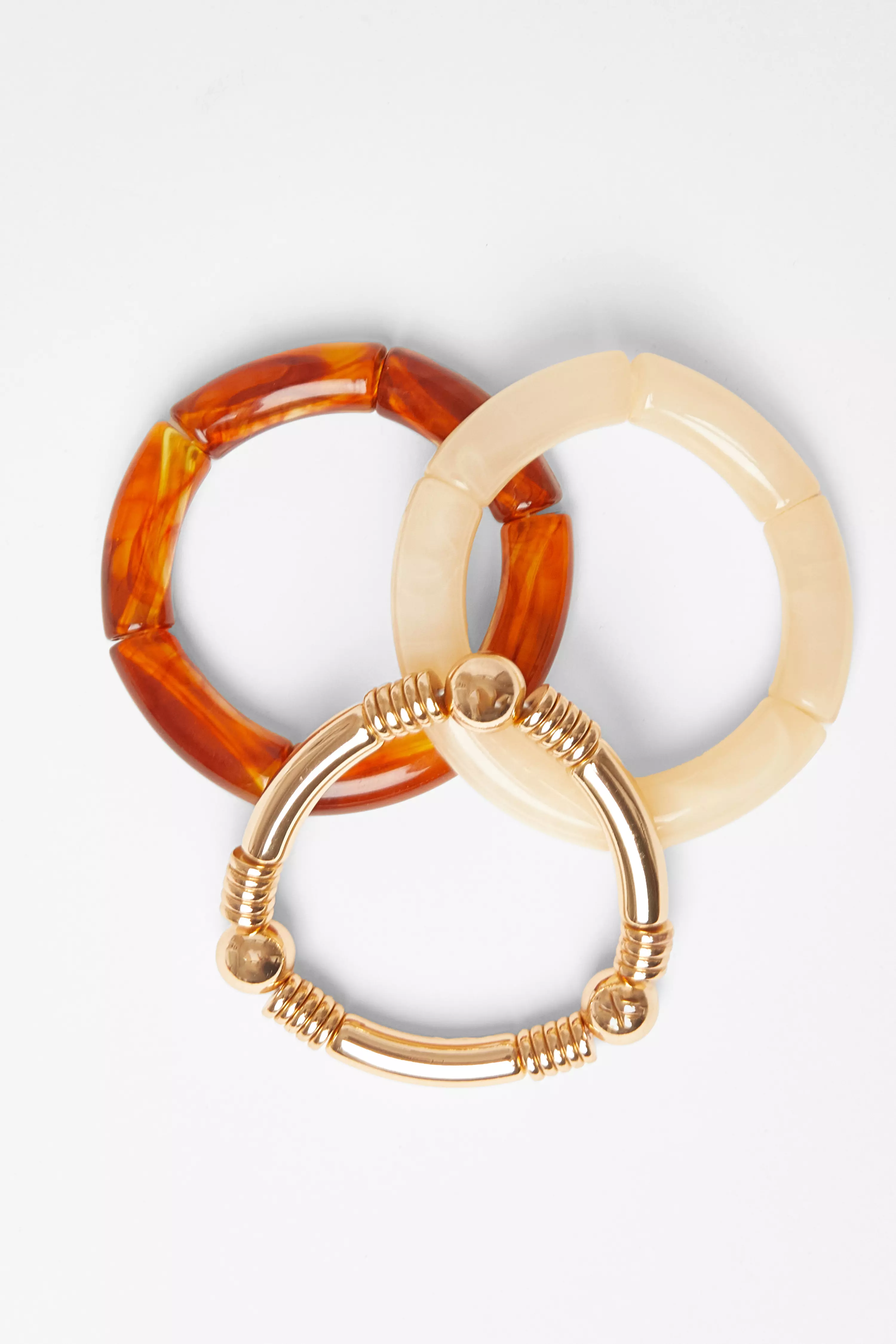 Brown Resin Bracelet Set