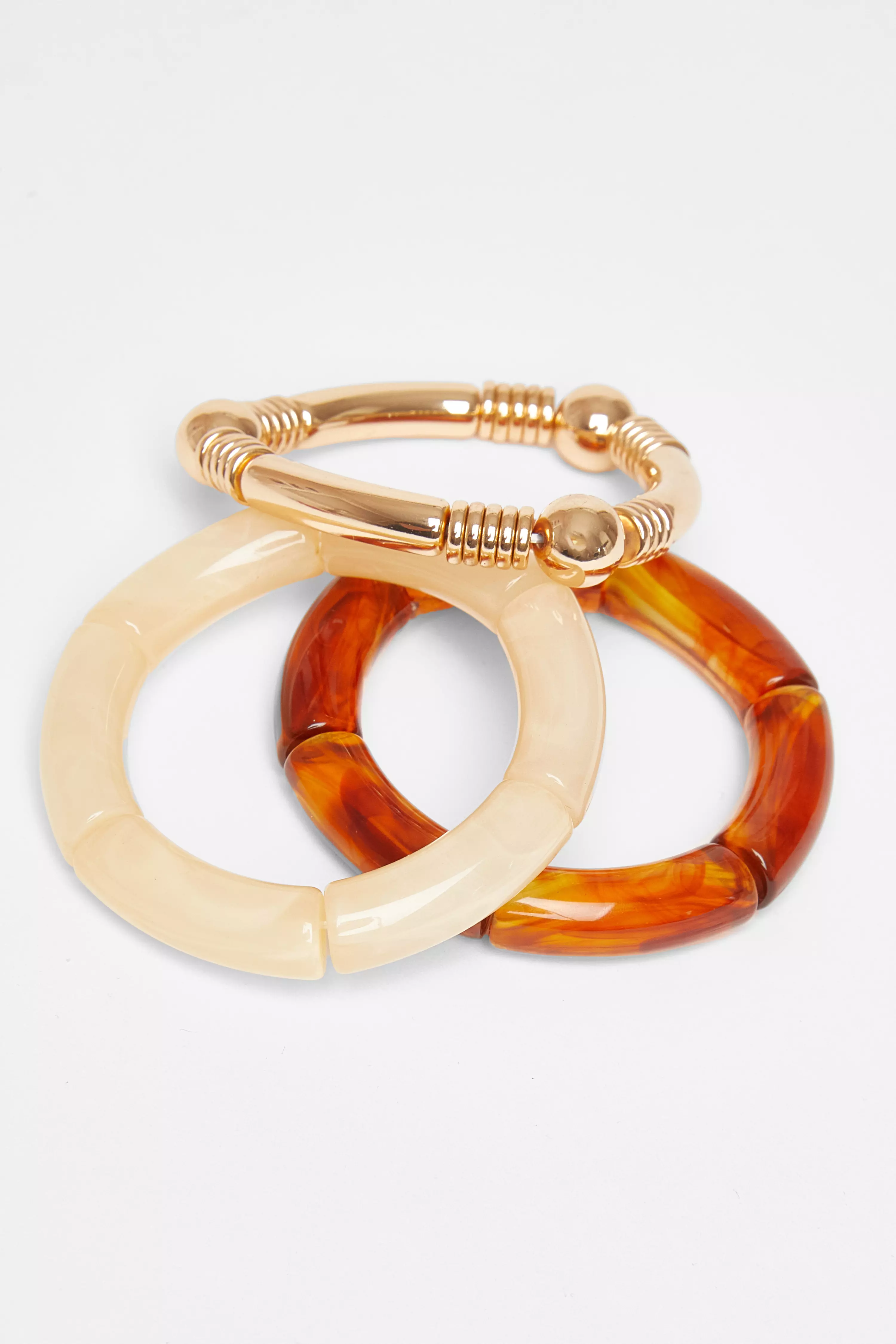Brown Resin Bracelet Set
