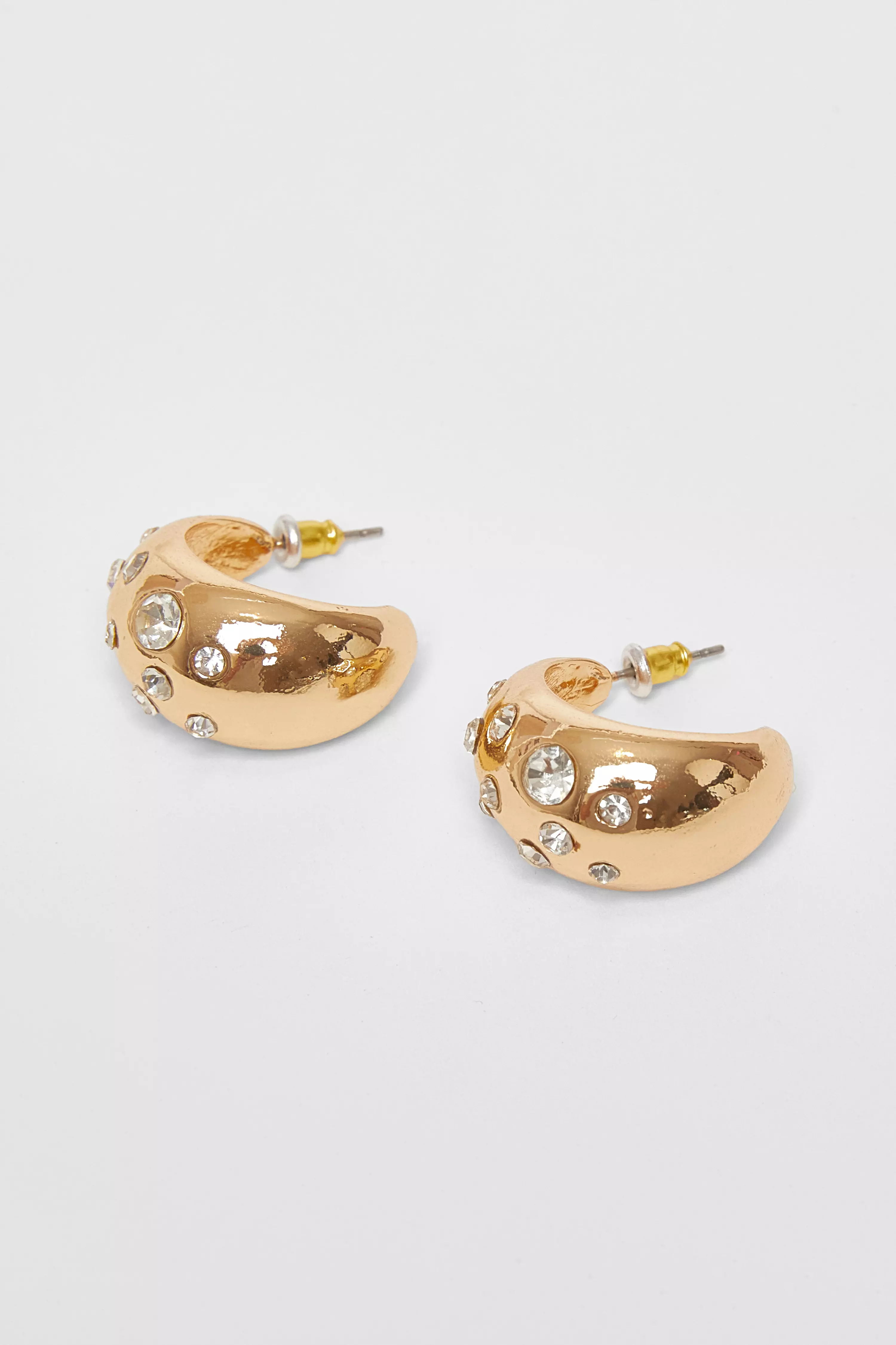 Gold Diamante Tear Drop Earrings