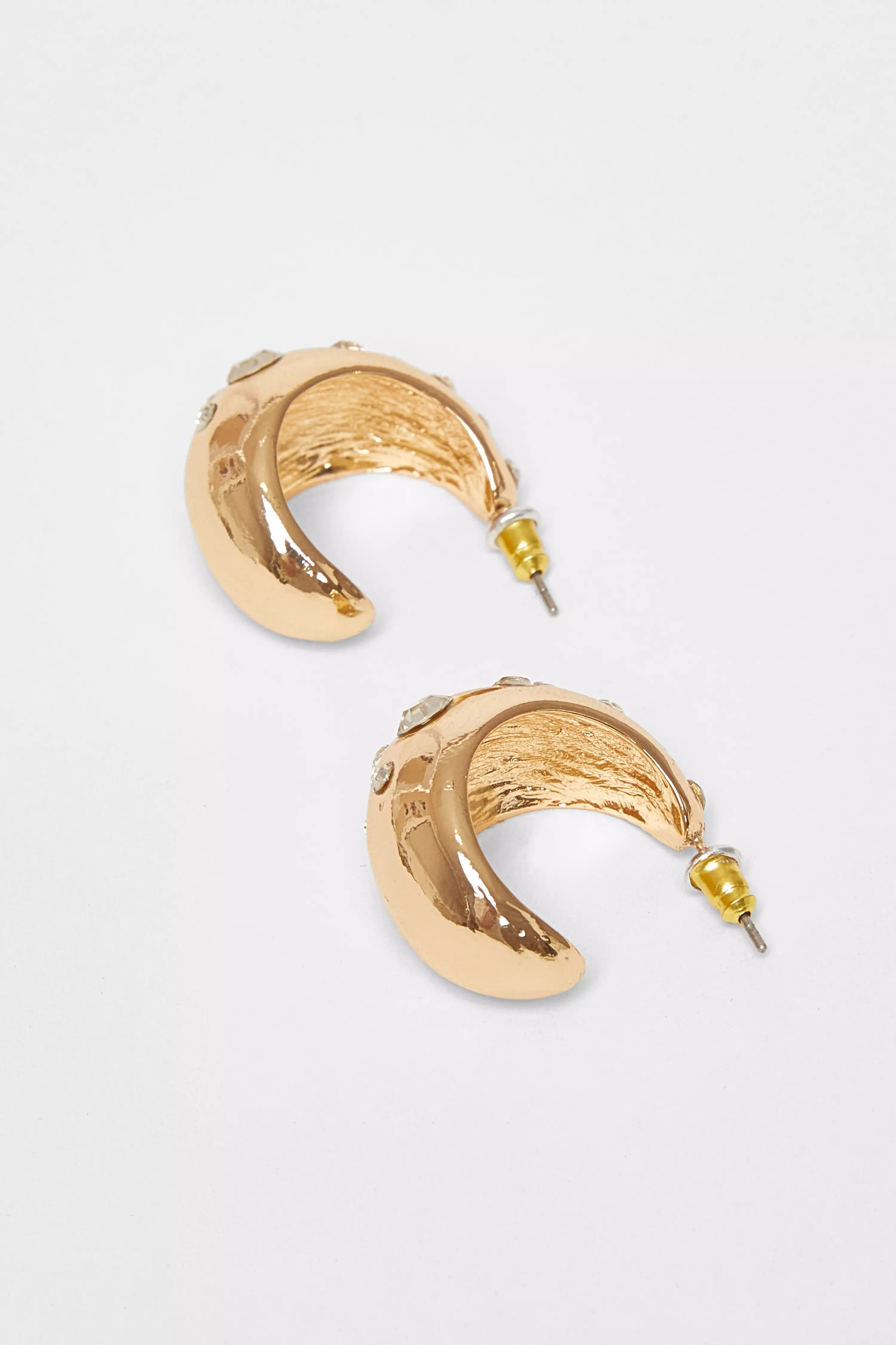Gold Diamante Tear Drop Earrings