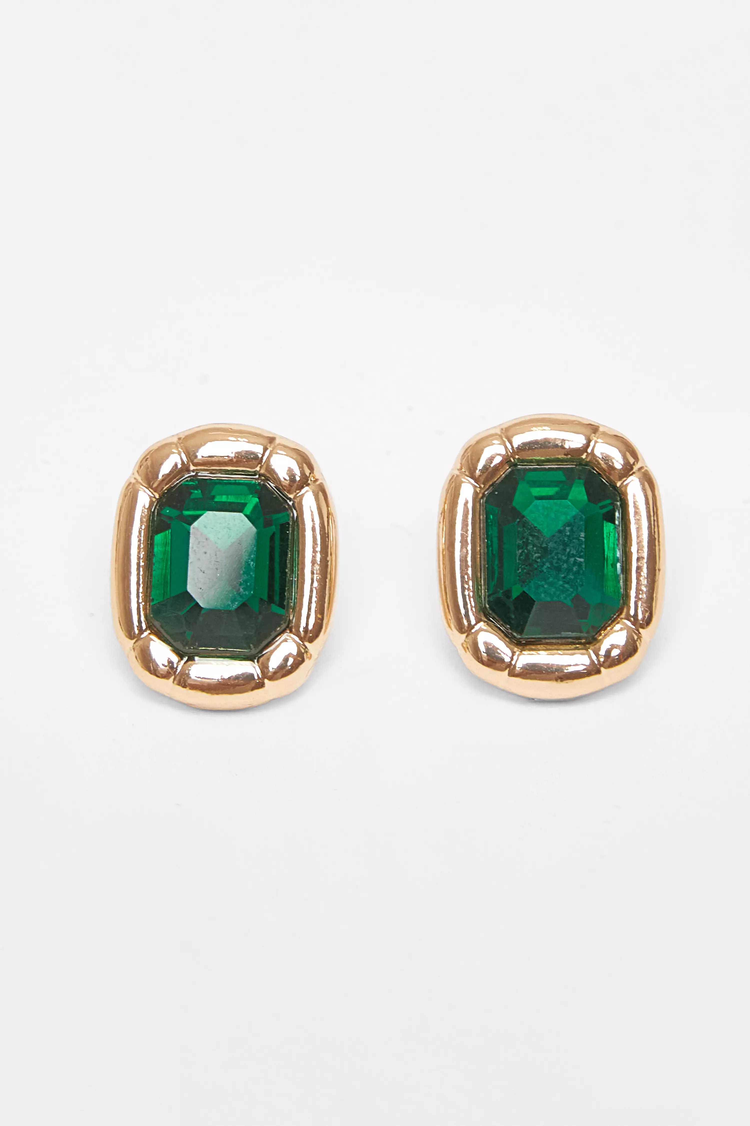 Green Jewel Stud Earrings