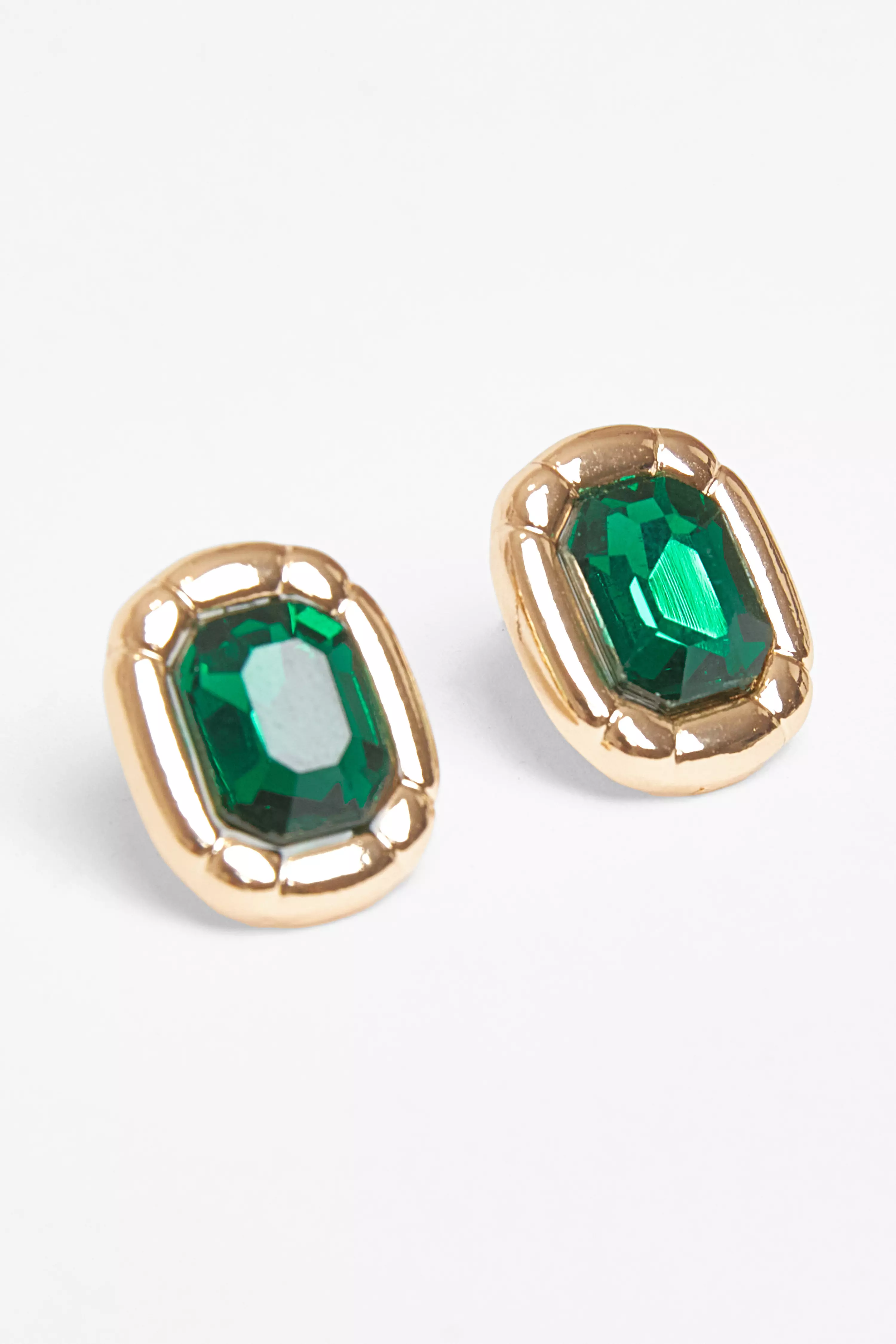 Green Jewel Stud Earrings