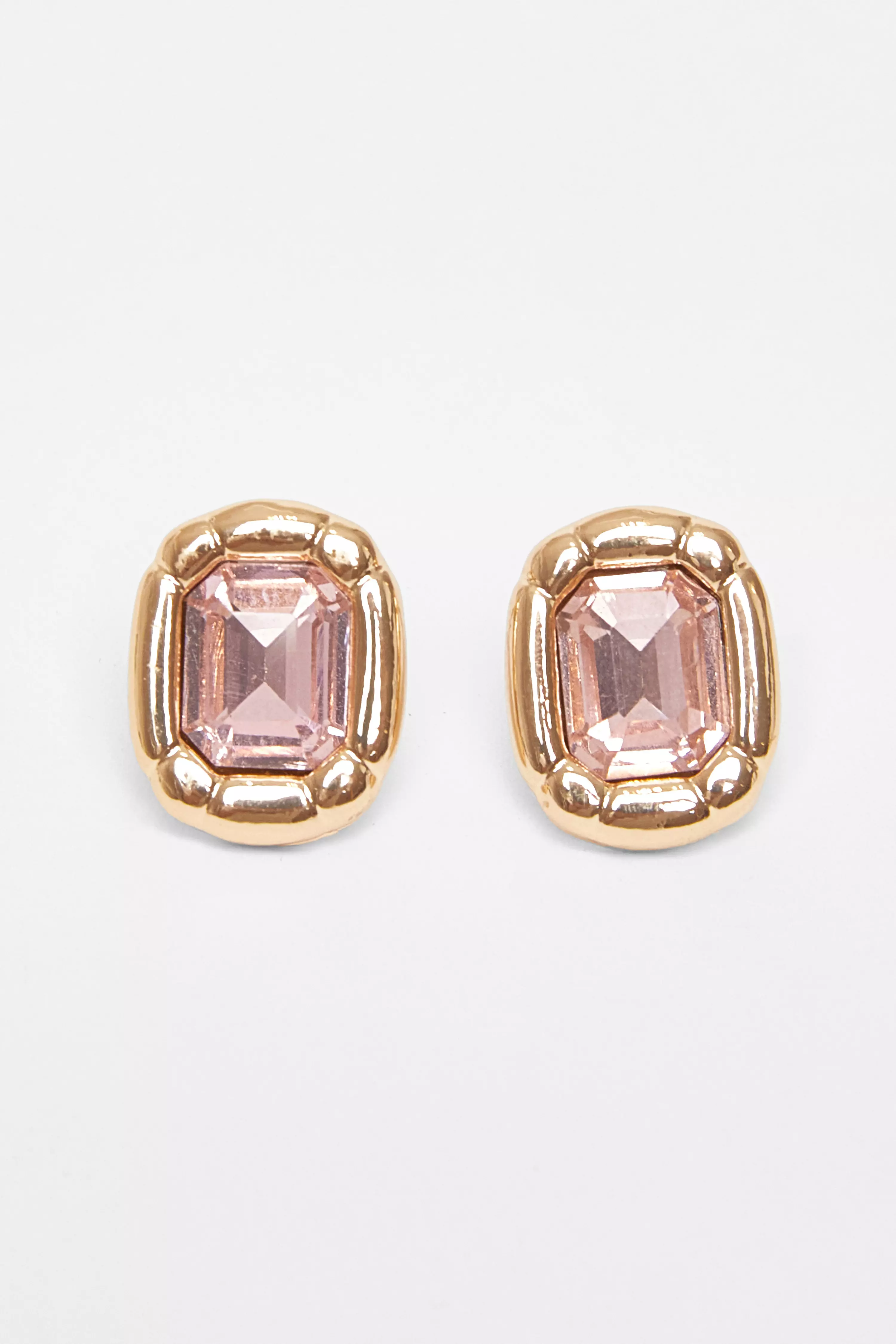 Pink Jewel Stud Earrings