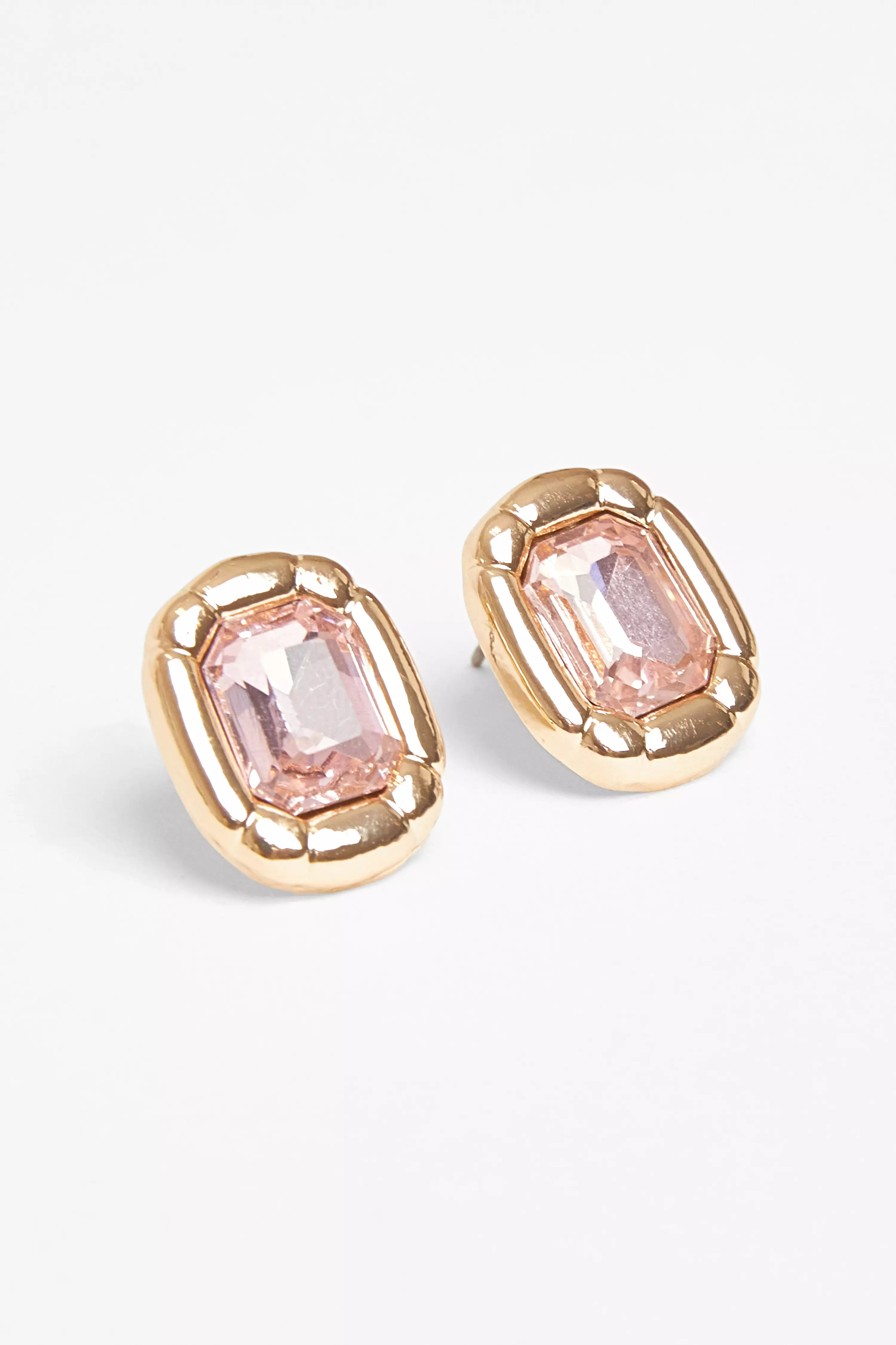 Pink Jewel Stud Earrings