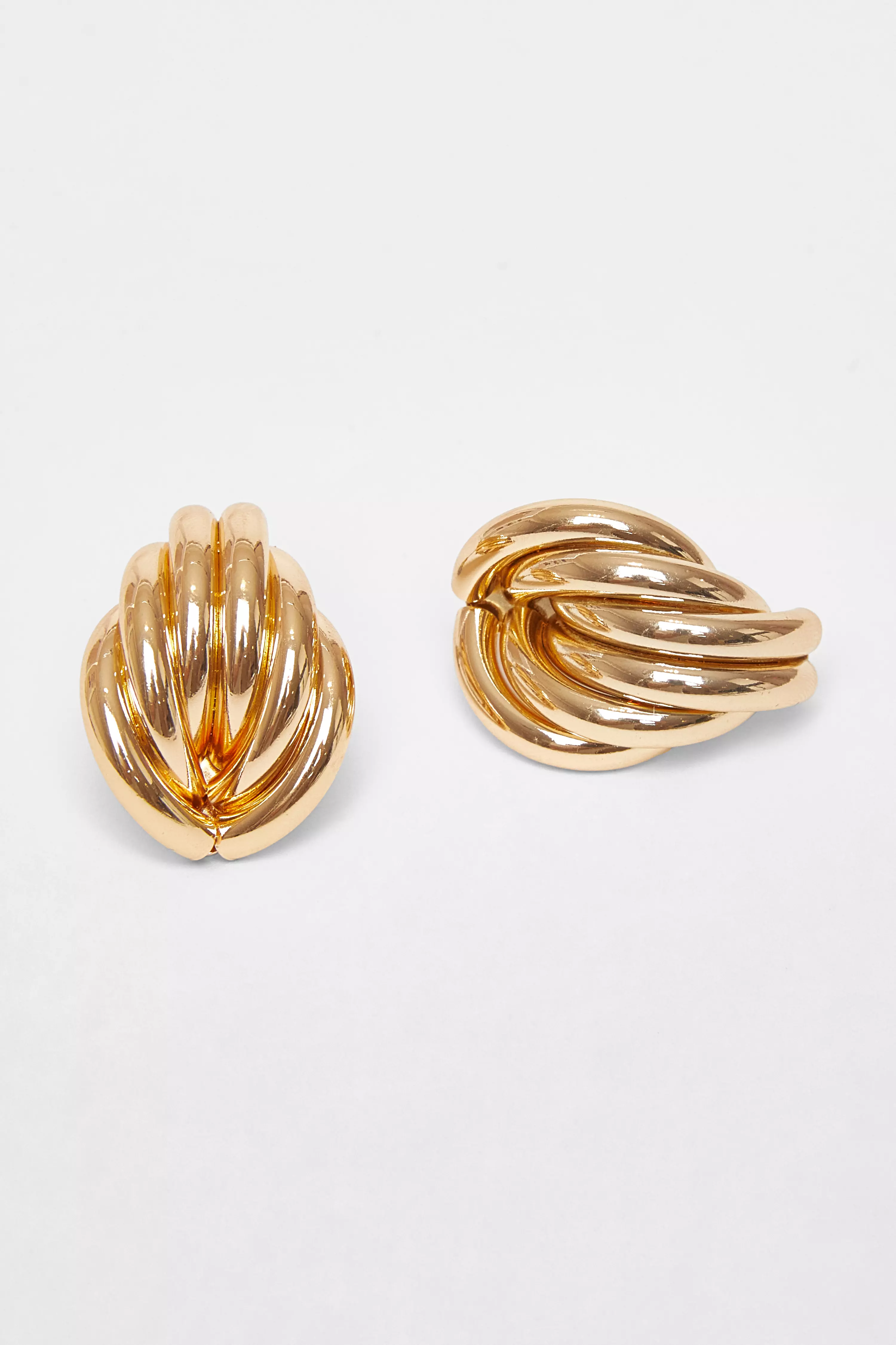 Gold Textured Tear Drop Earrings