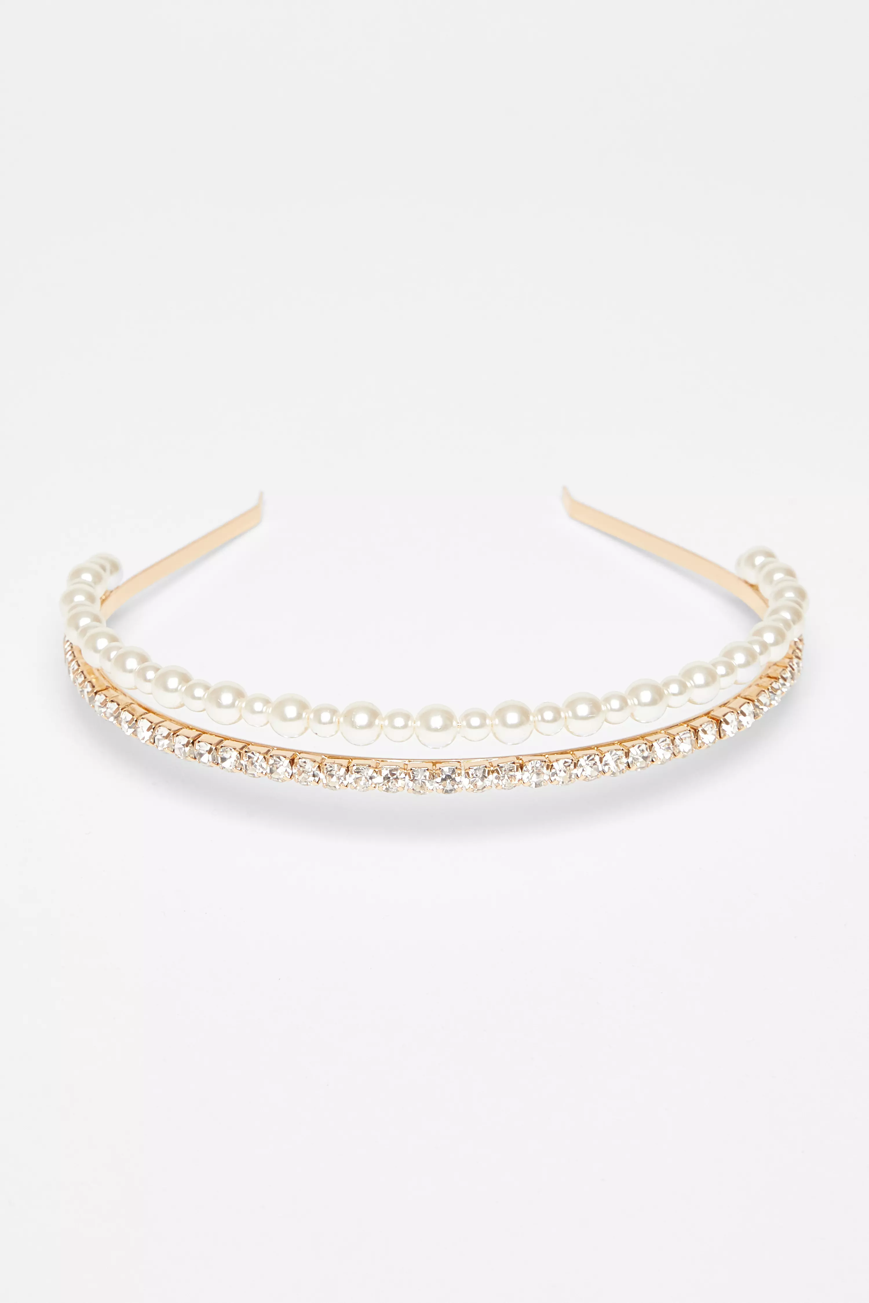 Gold Diamante Pearl Headband