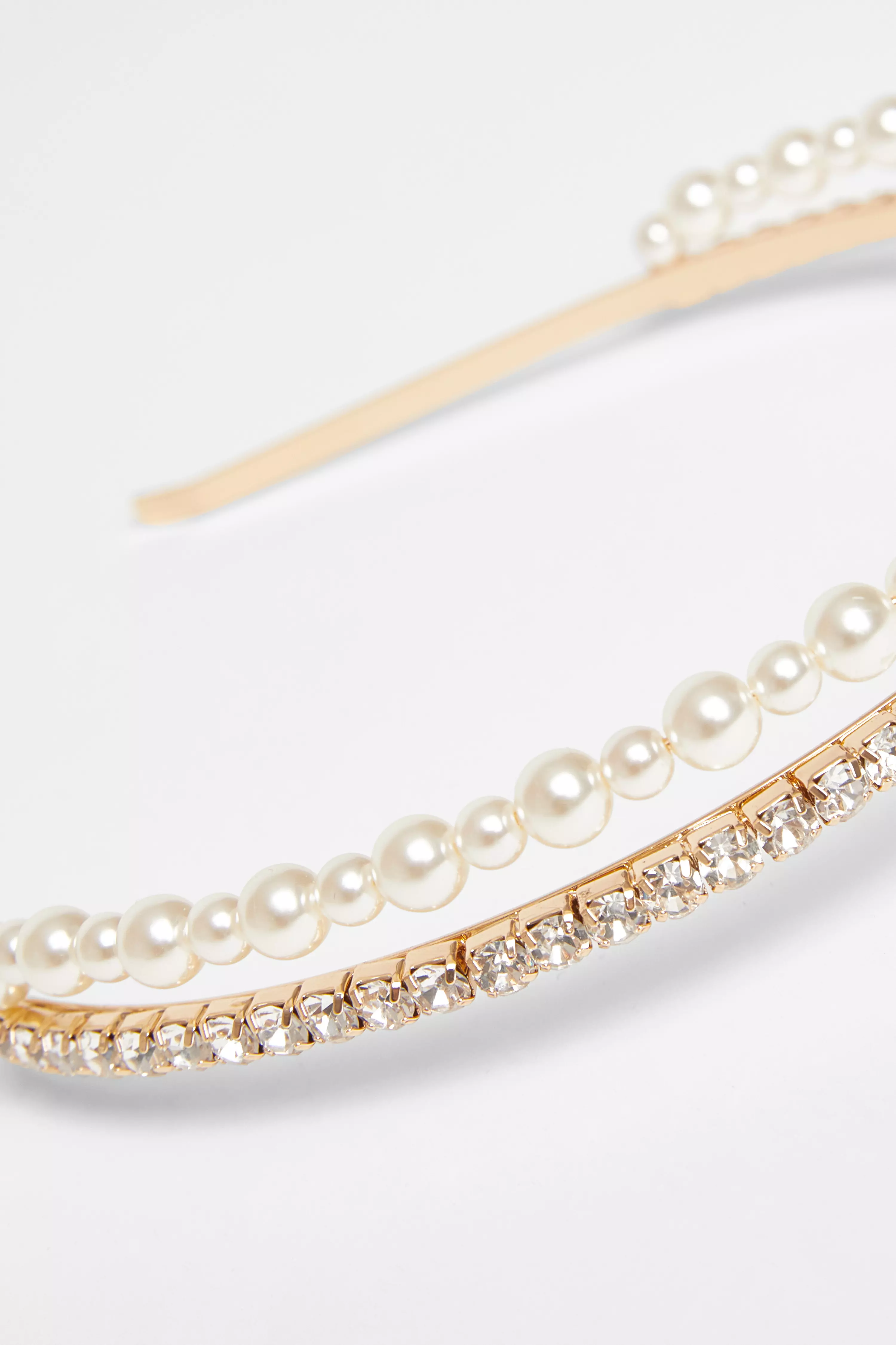 Gold Diamante Pearl Headband