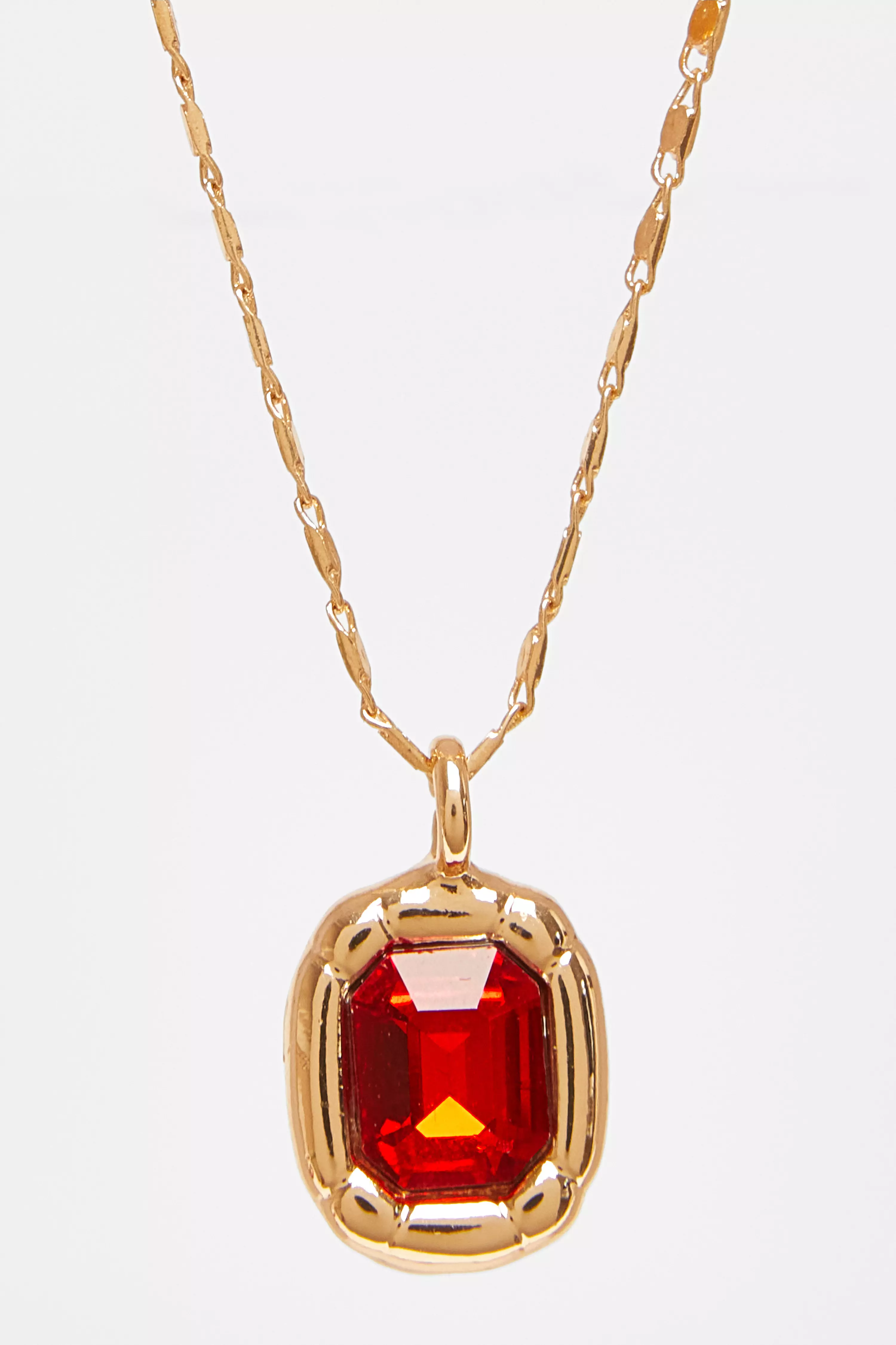 Red Jewel Layered Necklace