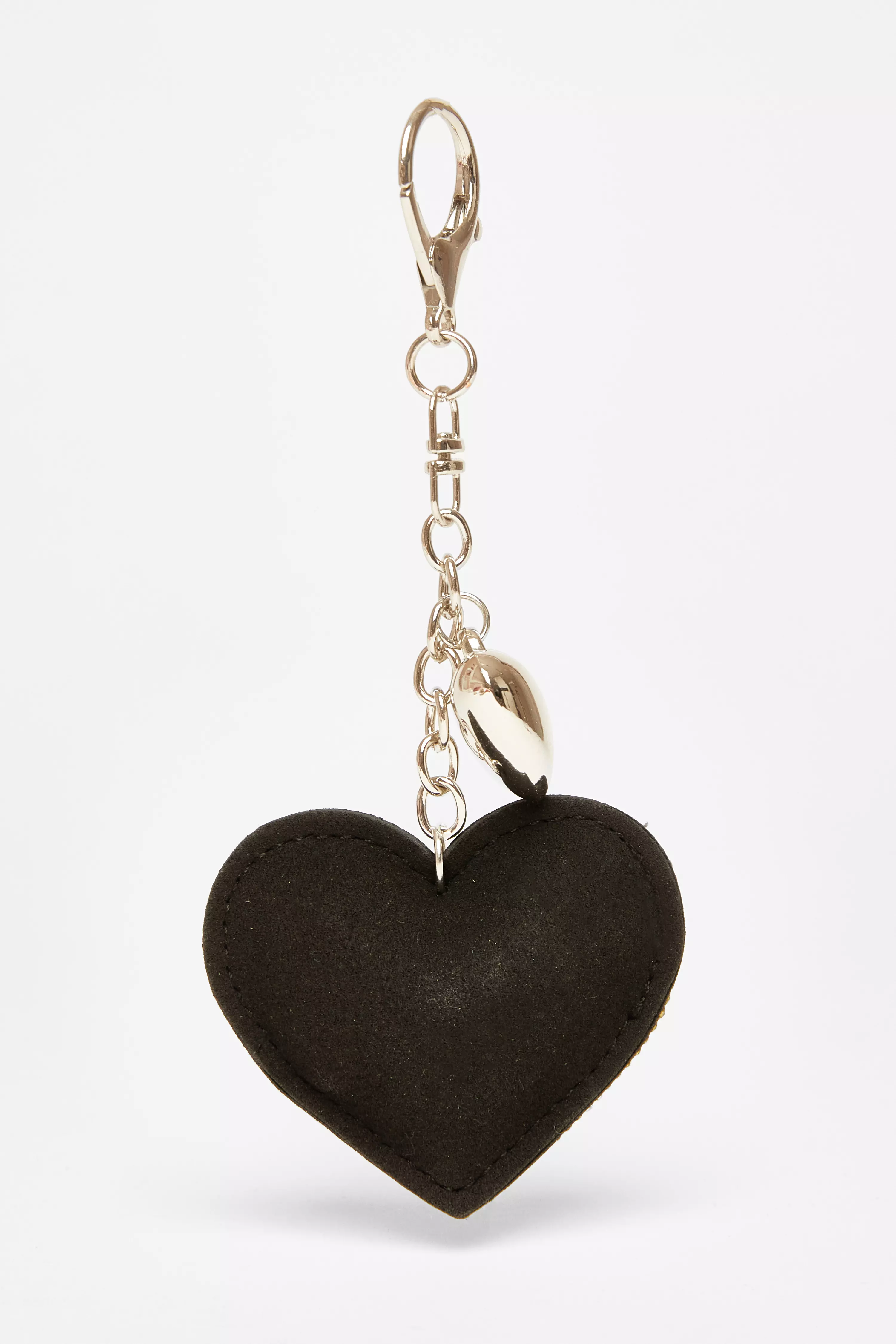 Black Diamante Heart Bag Charm