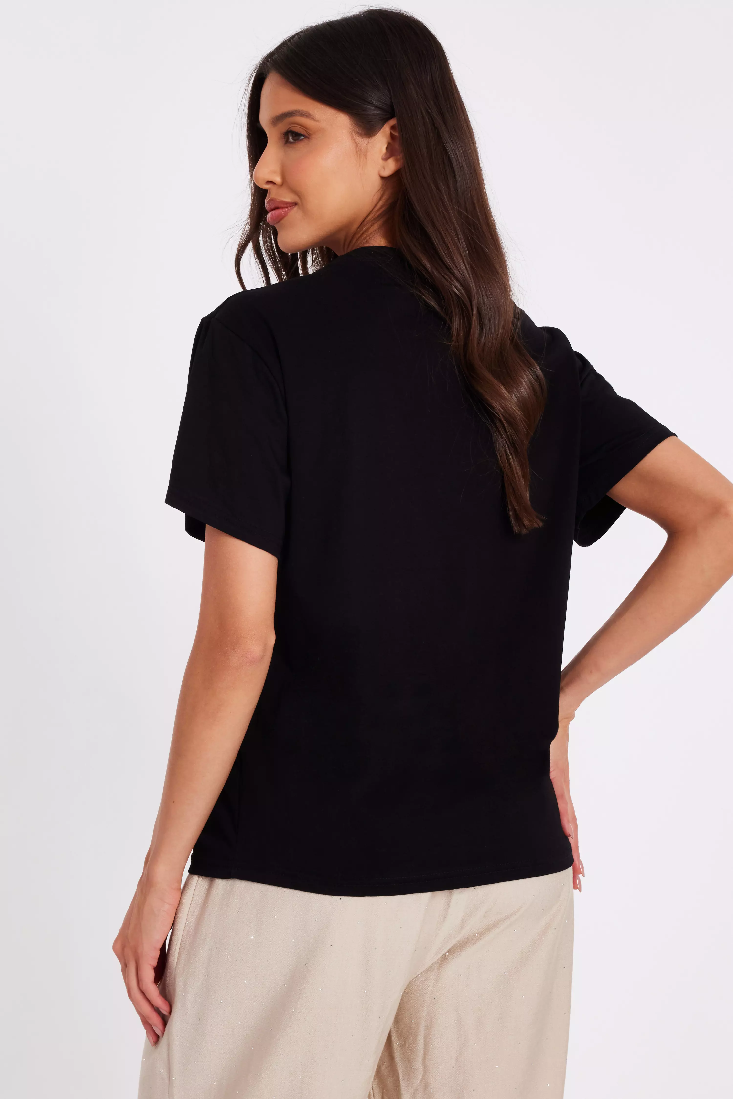 Black Leopard Print Cherry Top