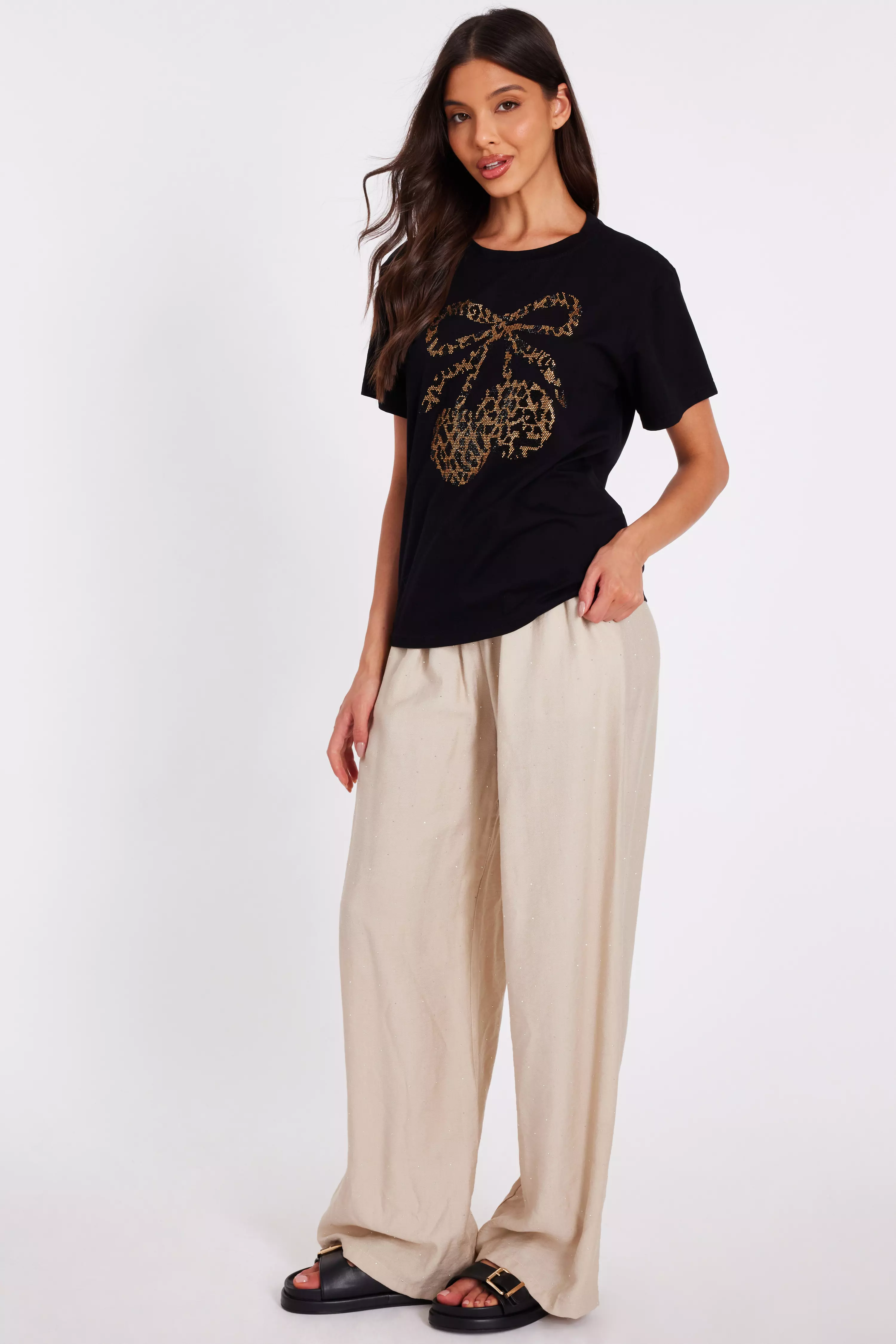 Black Leopard Print Cherry Top