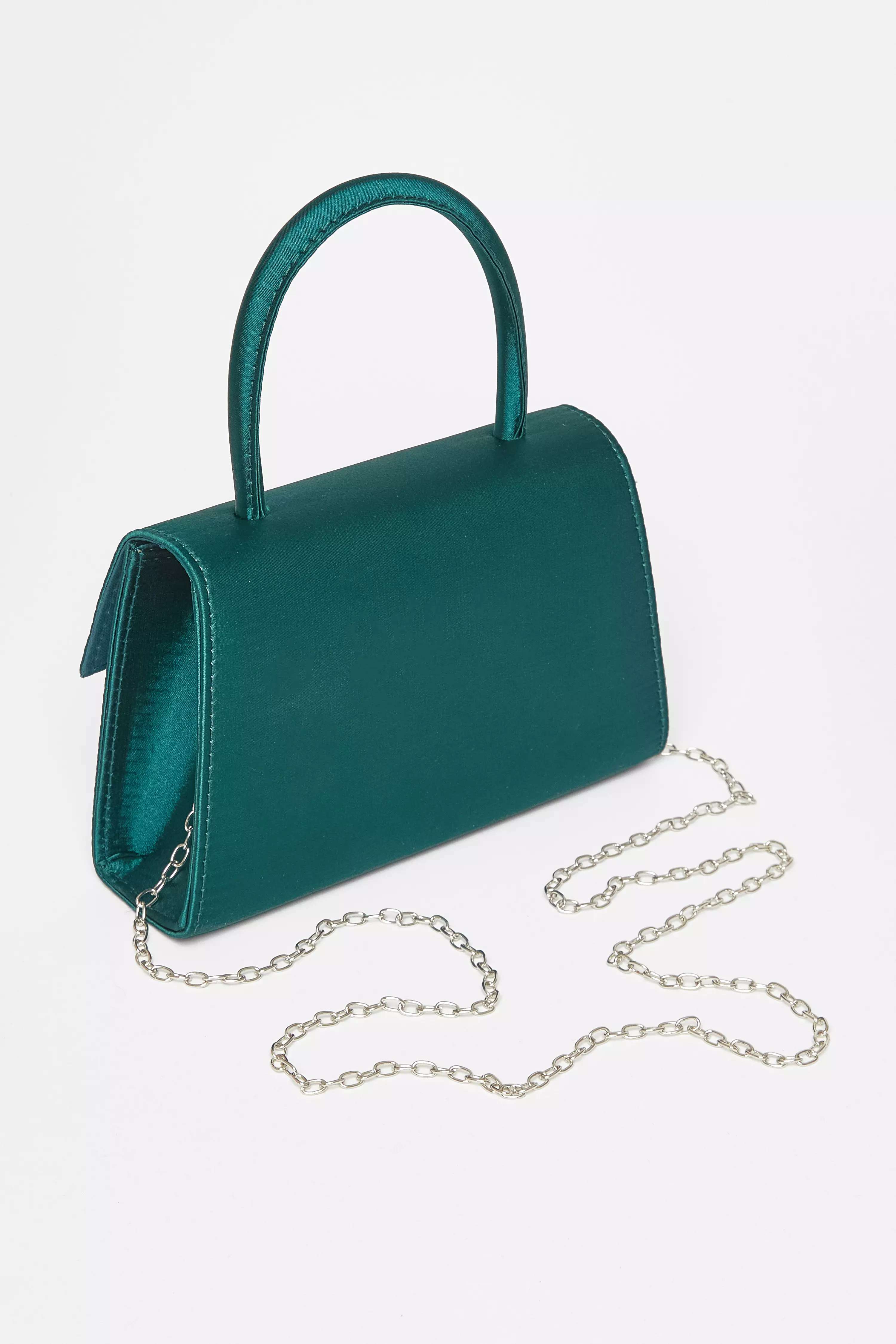 Green Bow Trim Top Handle Bag