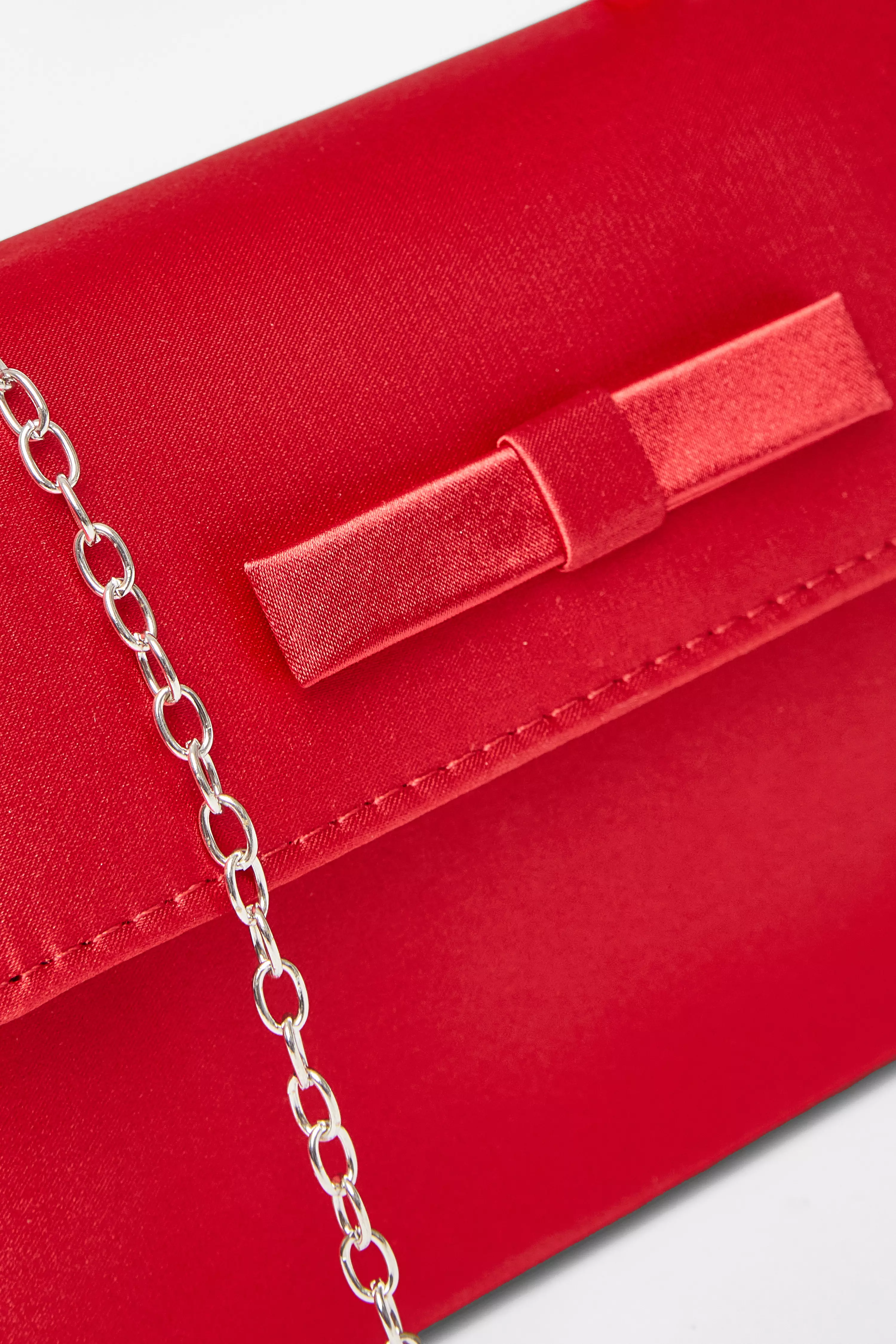 Red Bow Trim Top Handle Bag