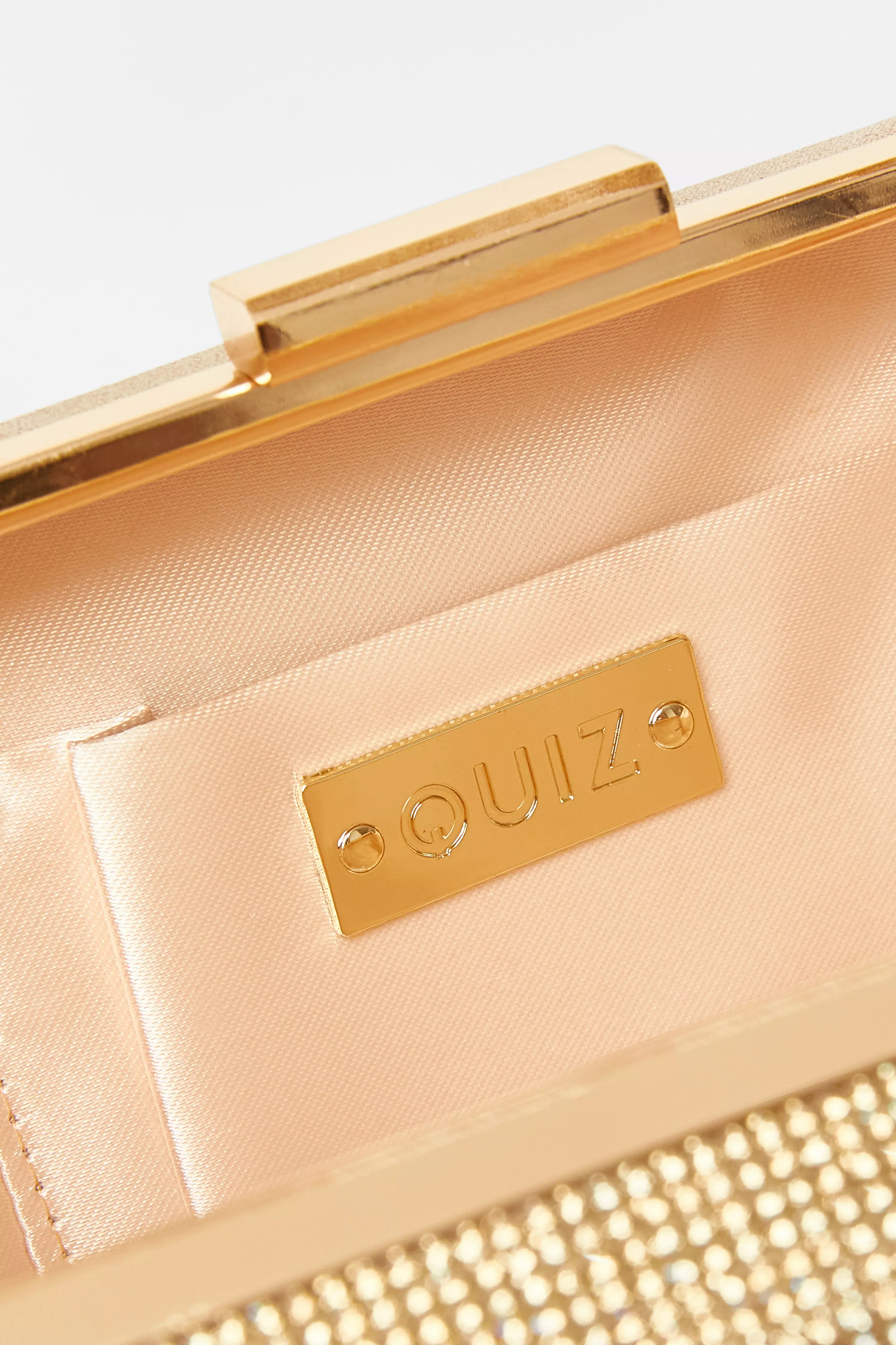 Gold Diamante Knot Top Handle Bag