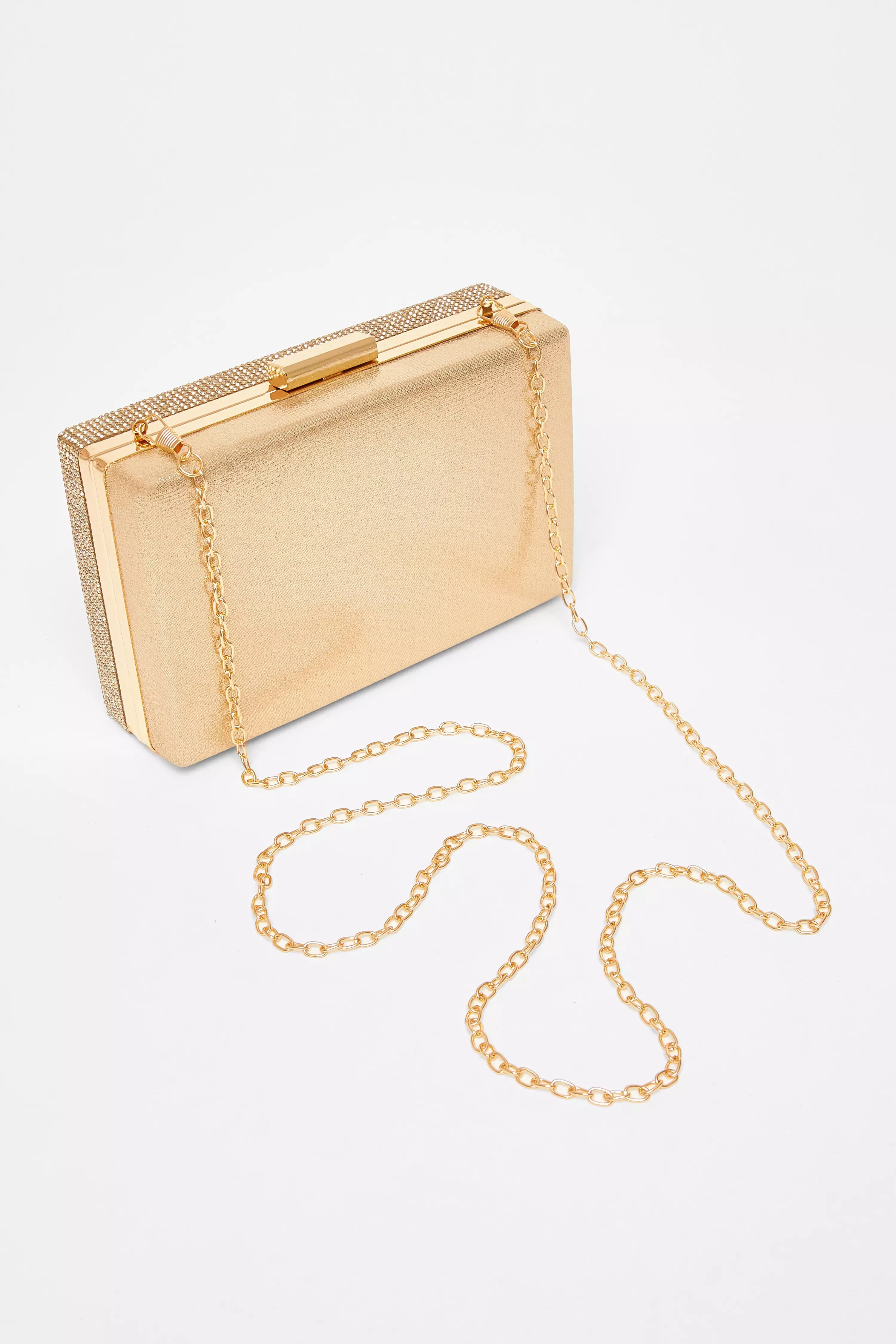 Gold Diamante Knot Top Handle Bag