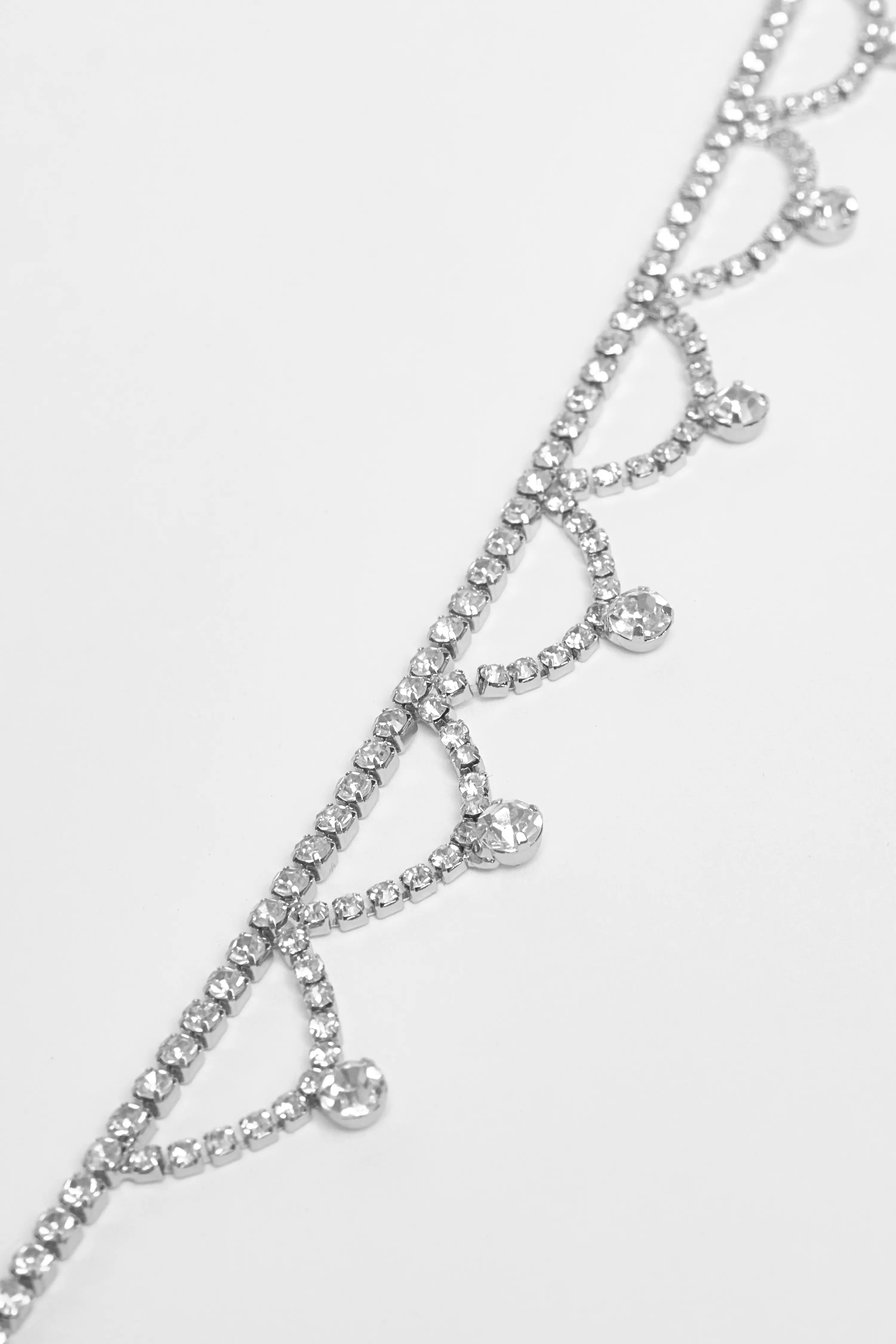 Silver Diamante Scalloped Choker
