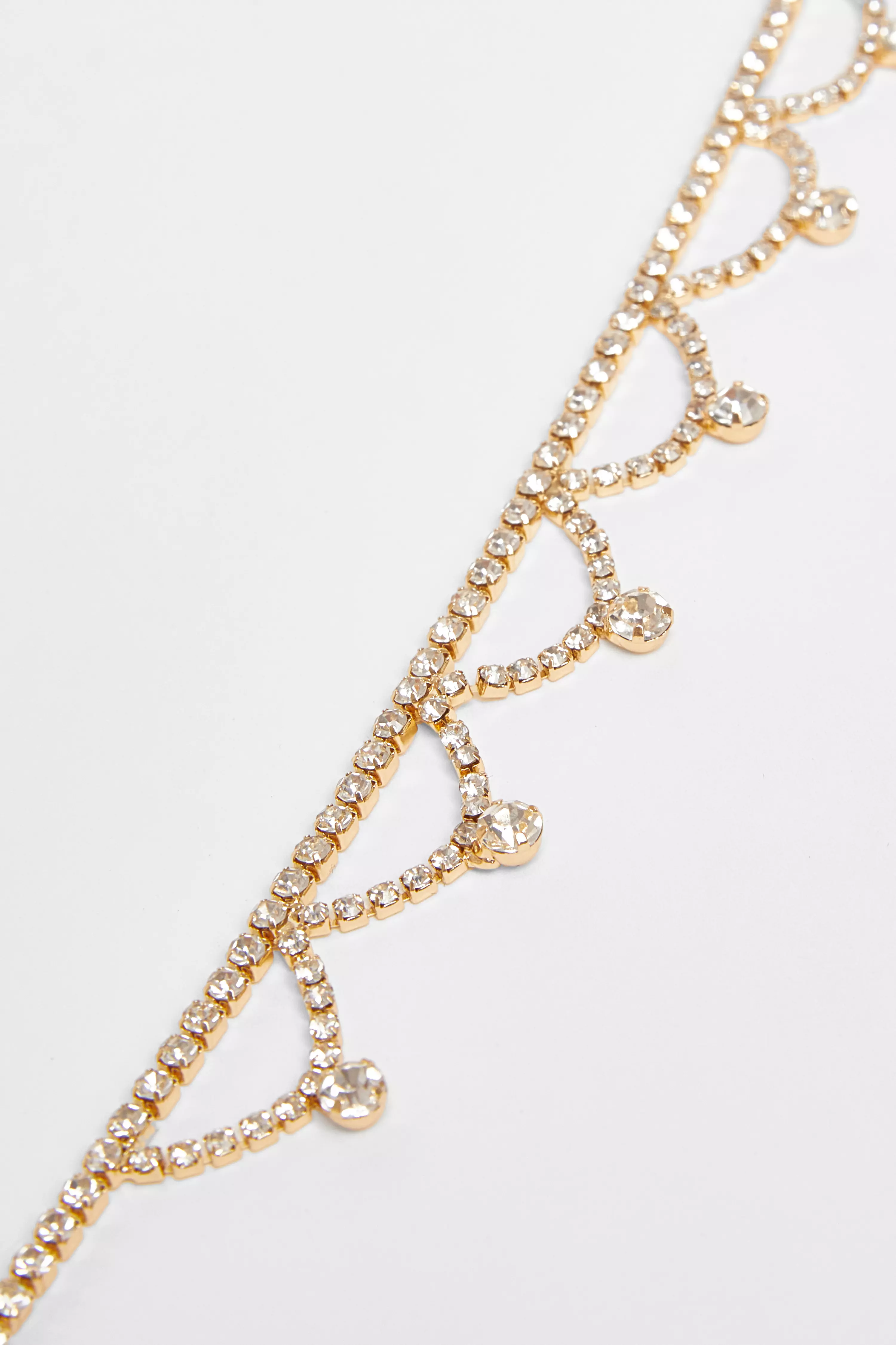 Gold Diamante Scalloped Choker