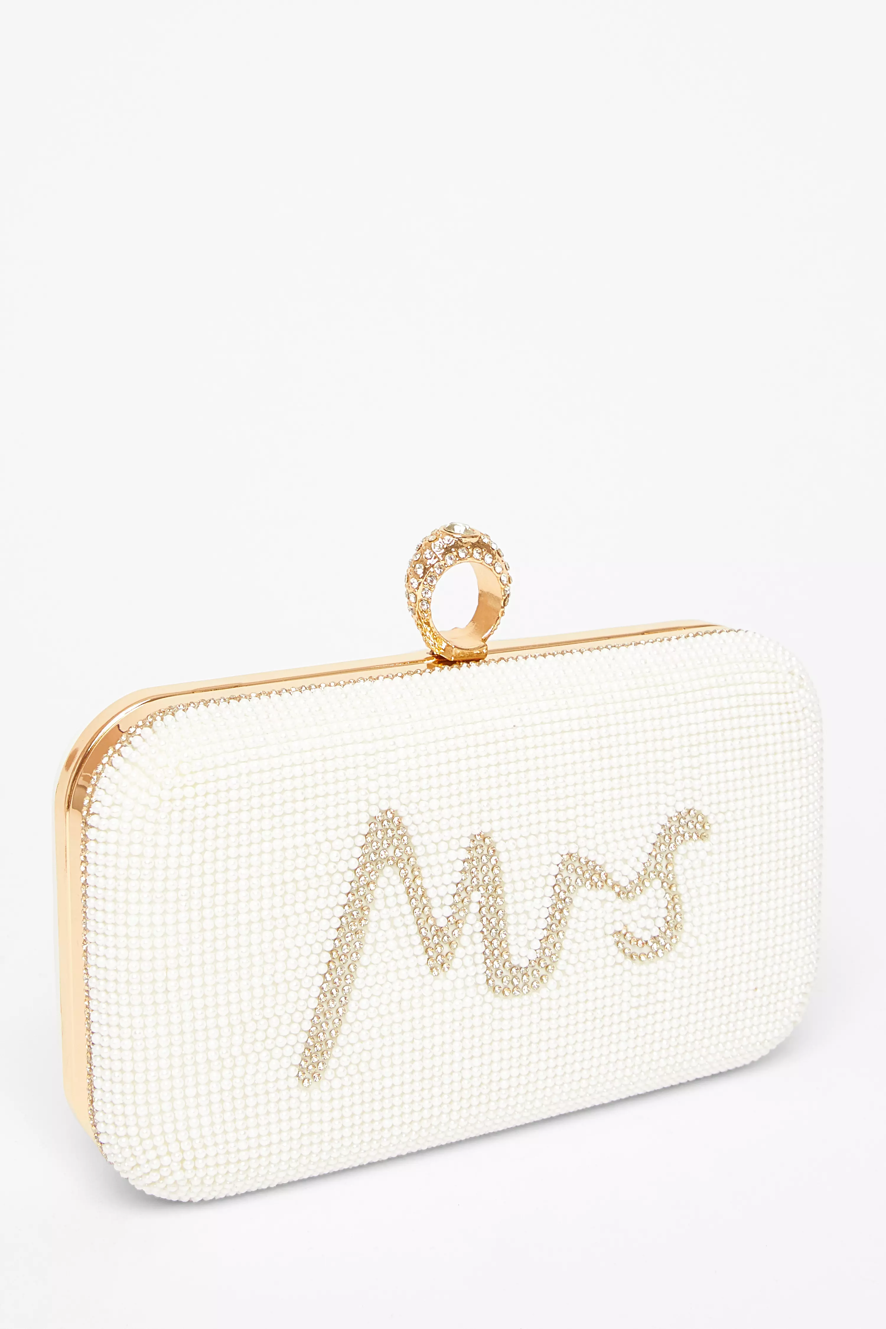Bridal Gold Pearl Box Bag