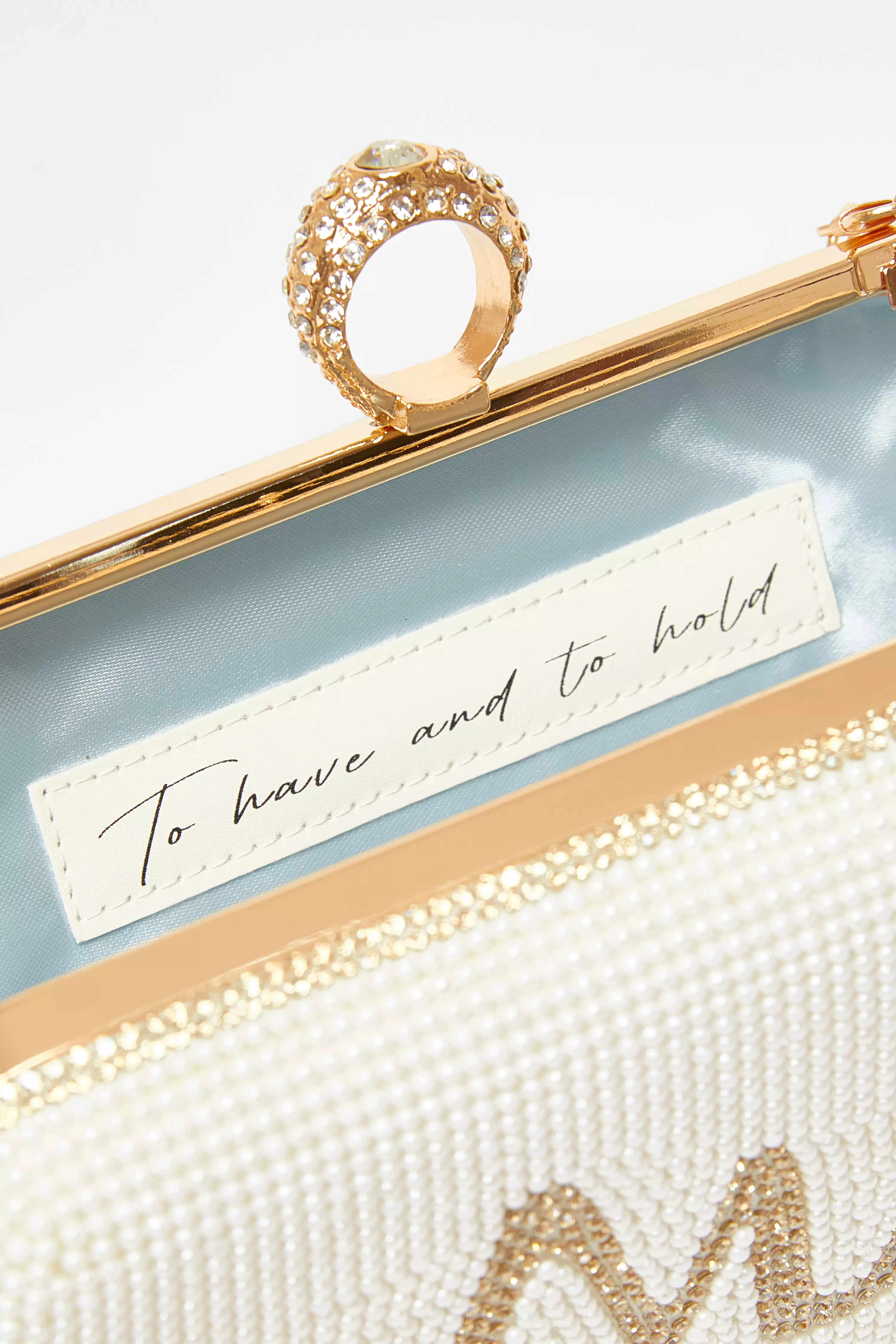 Bridal Gold Pearl Box Bag
