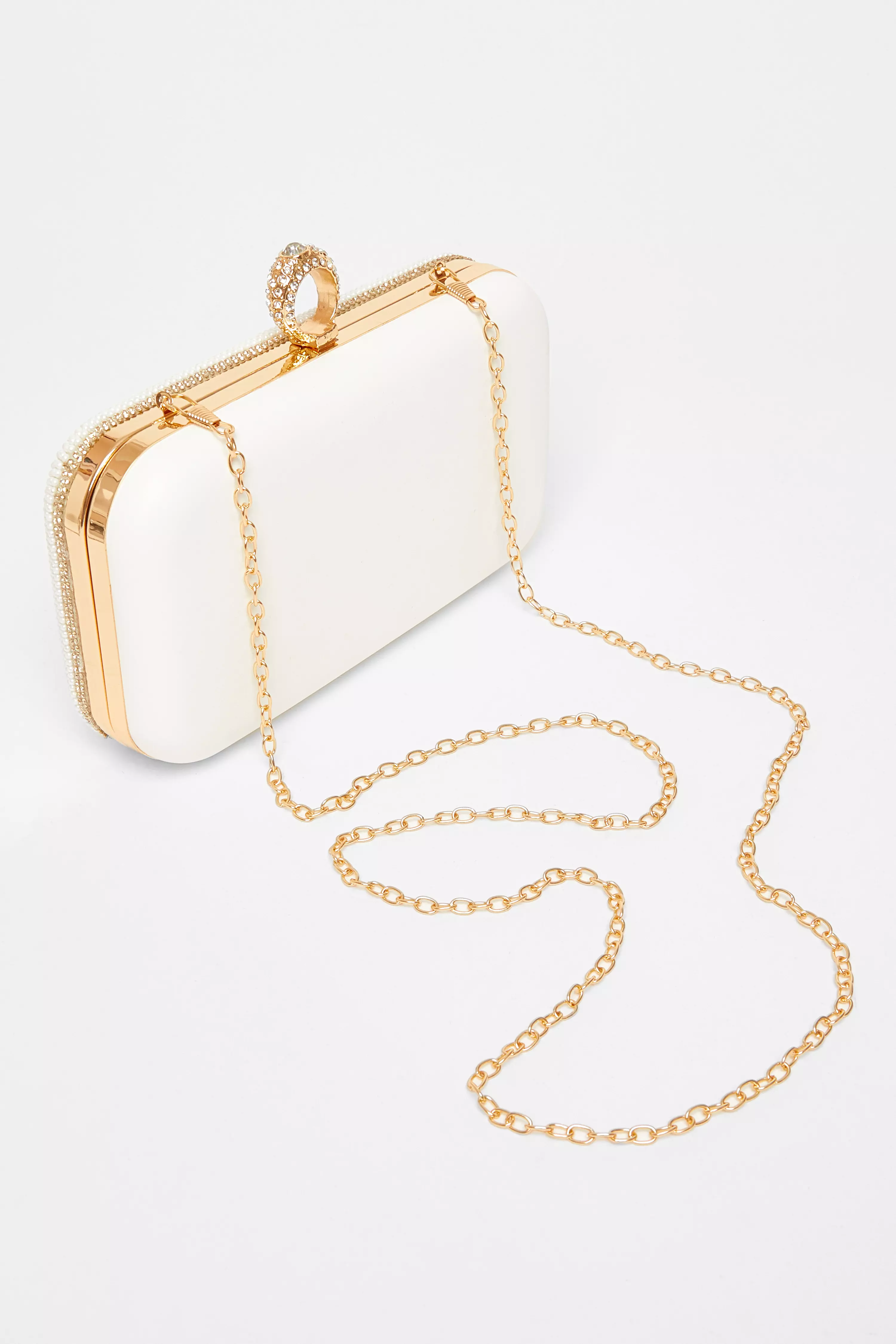 Bridal Gold Pearl Box Bag