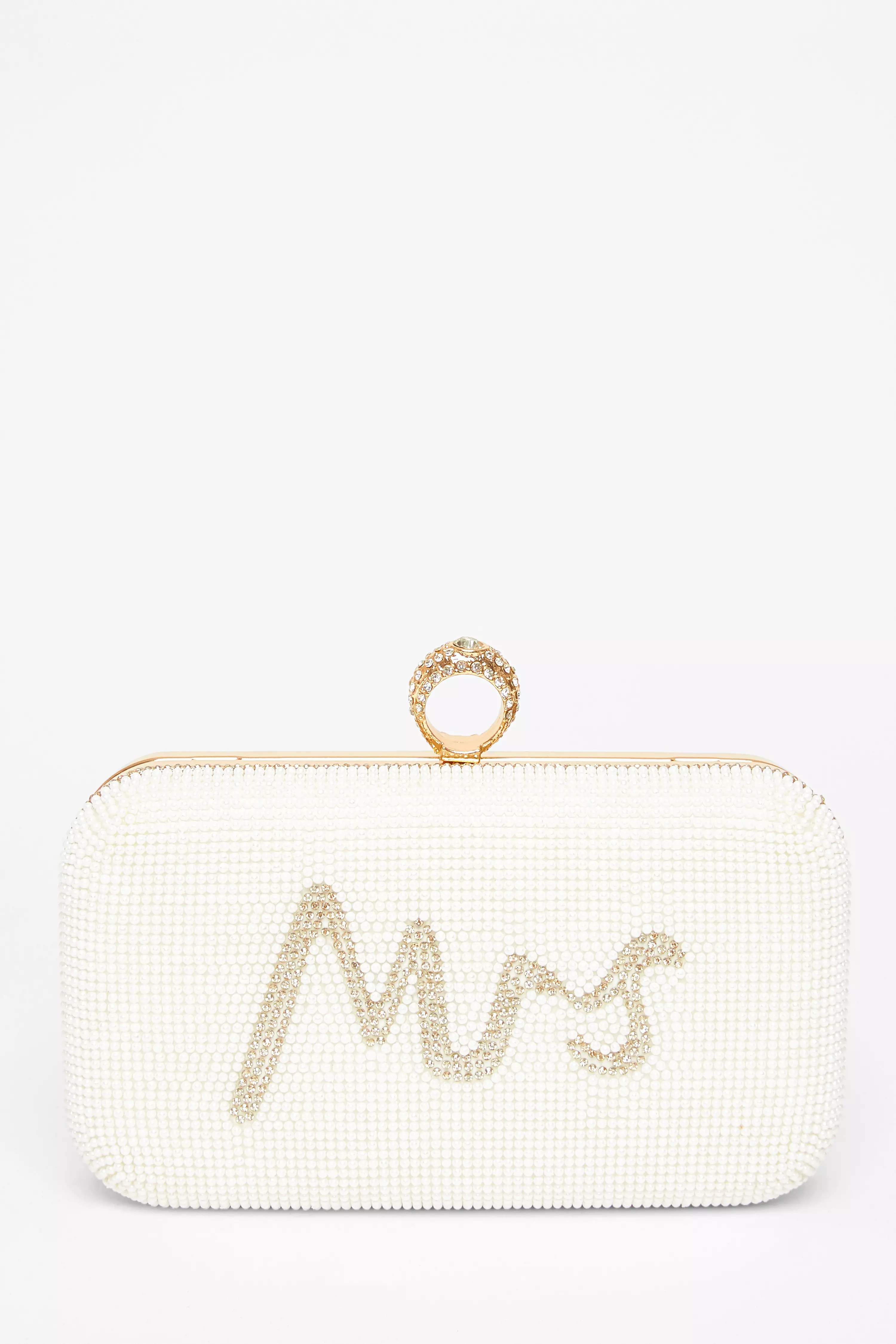 Bridal Gold Pearl Box Bag