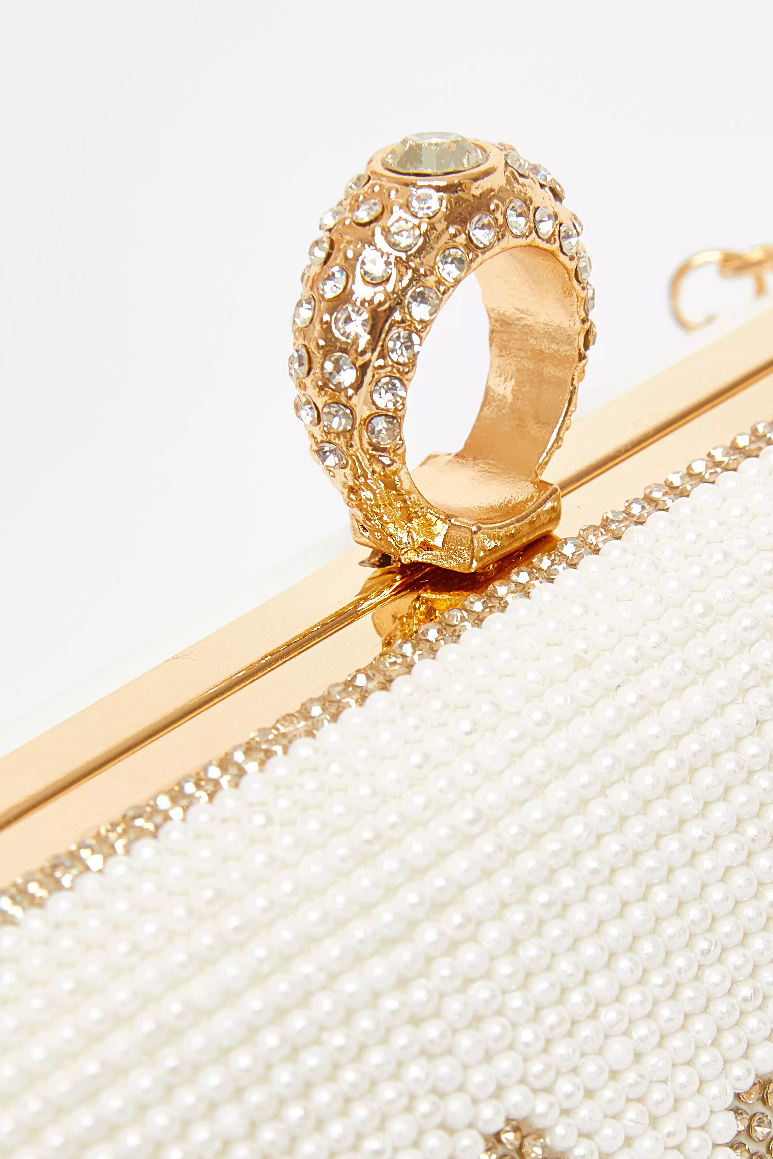 Bridal Gold Pearl Box Bag
