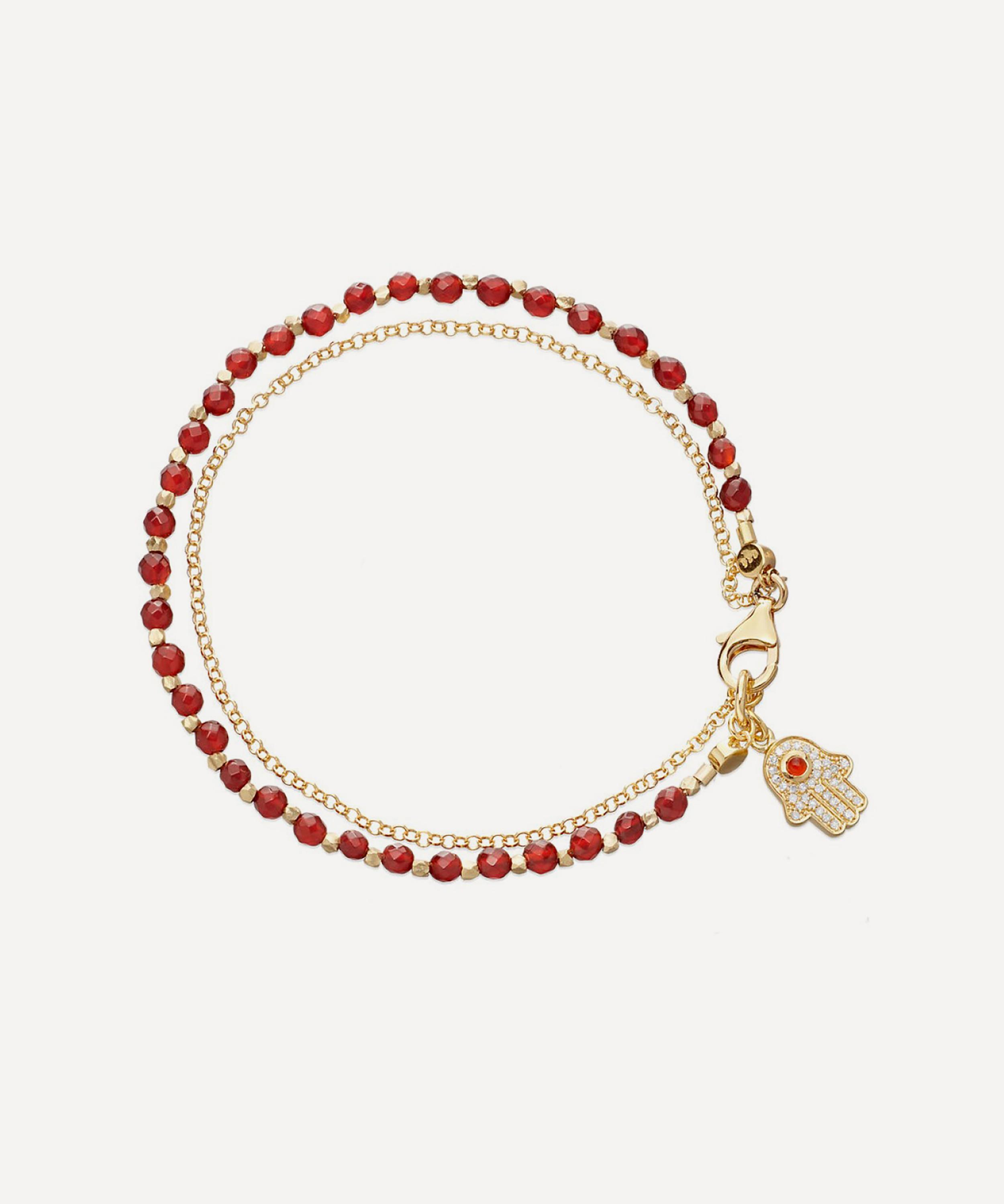 Red Coral Hamsa Bracelet, Elastic - One Tribe Apparel