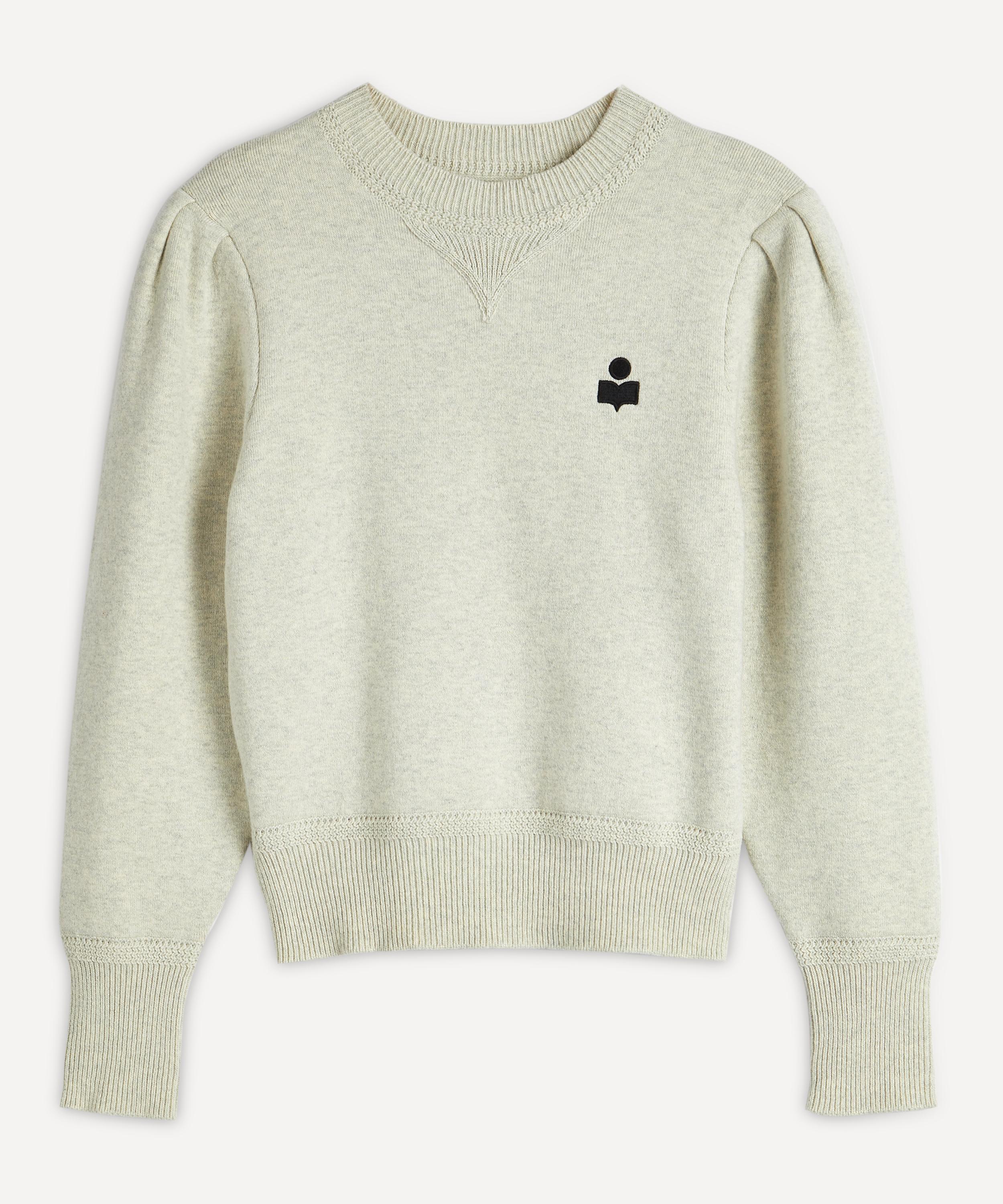 Ross Embroidery Midriff-baring Round Neck Long Sleeve Sweaters