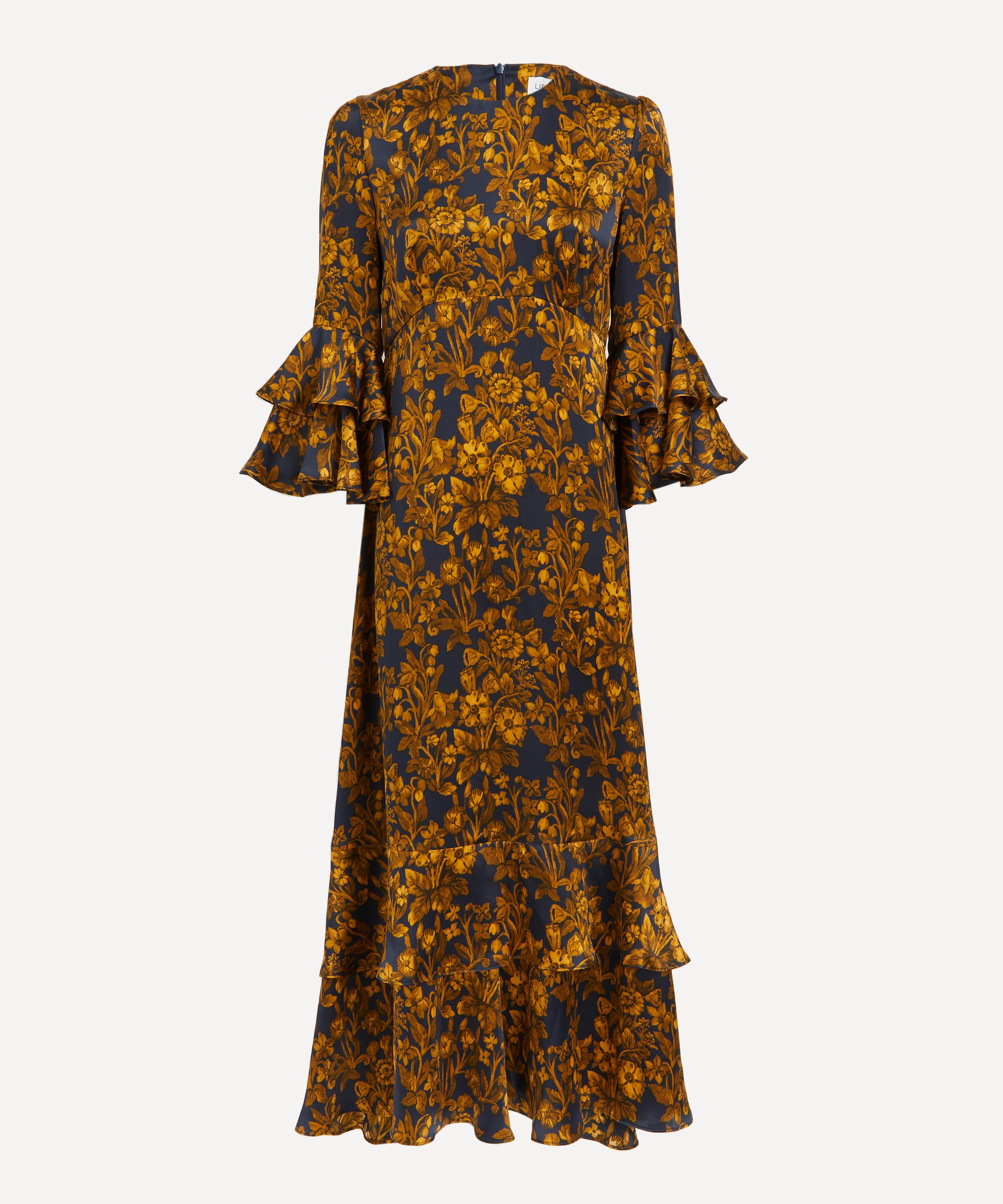 Sustainable Luxury Mini Dress in Golden Toile Print: the Florence