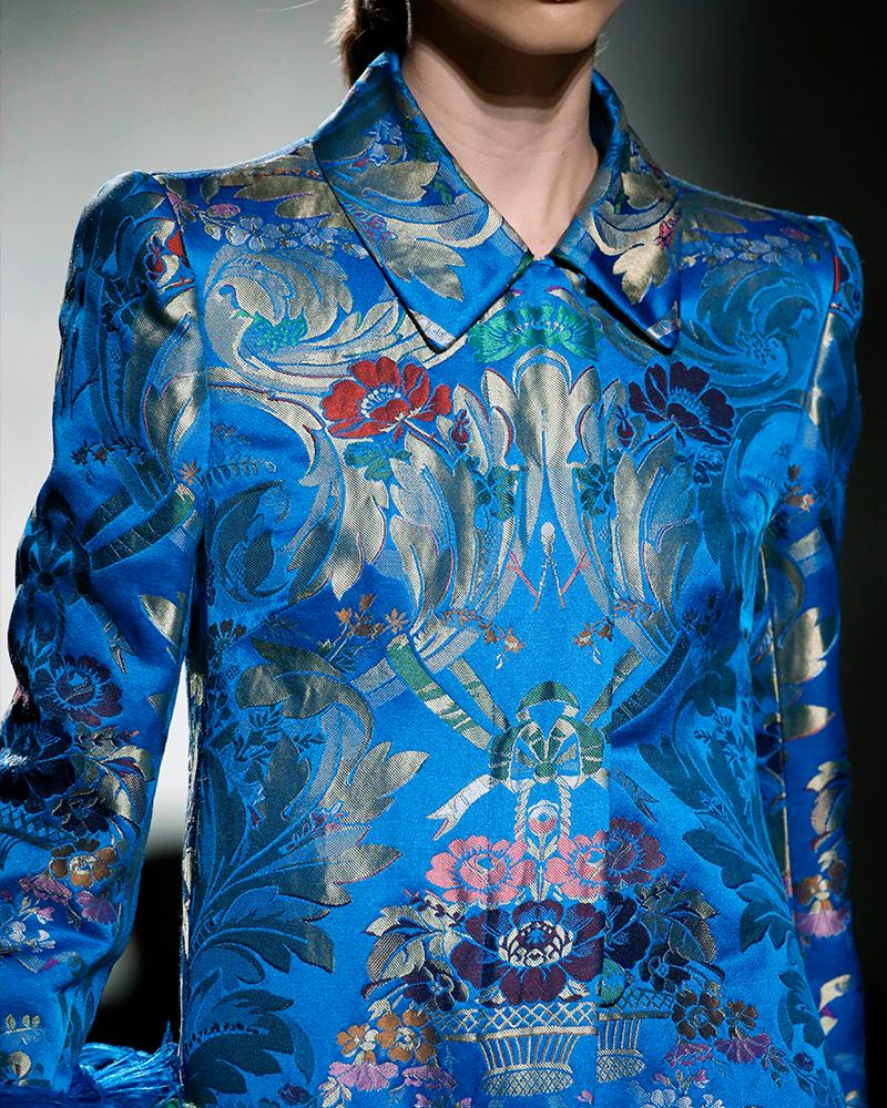 DRIES VAN NOTEN Floral-print denim jacket