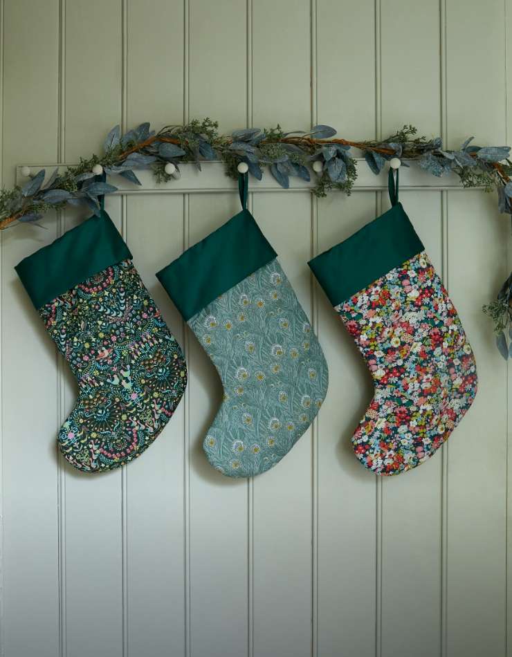 Wool Felt Christmas Stocking from India - Gingerbread Feast